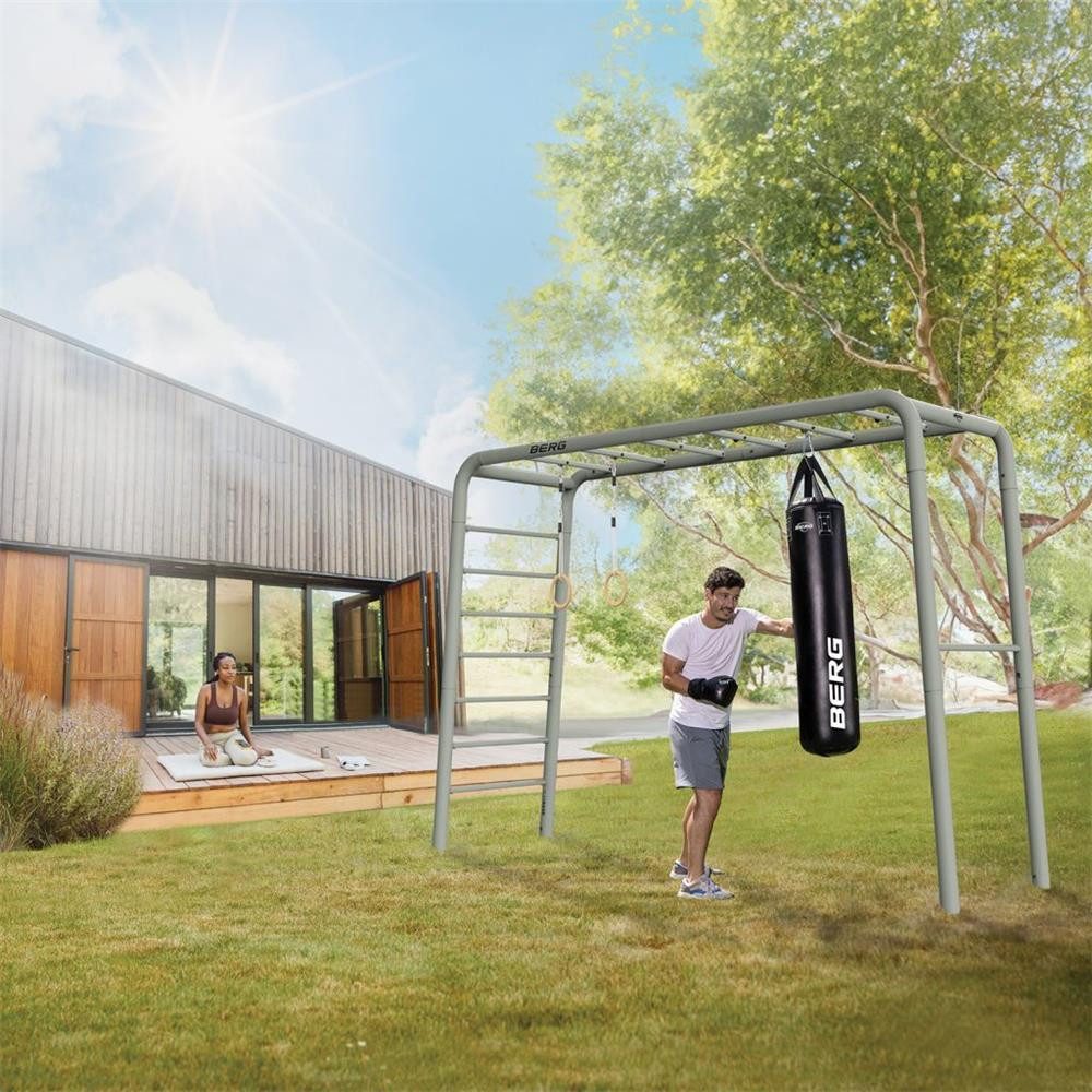 Berg Klettergerüst PlayBase L Relax Schaukelgestell Schwarz & Grün, & Gummischaukel