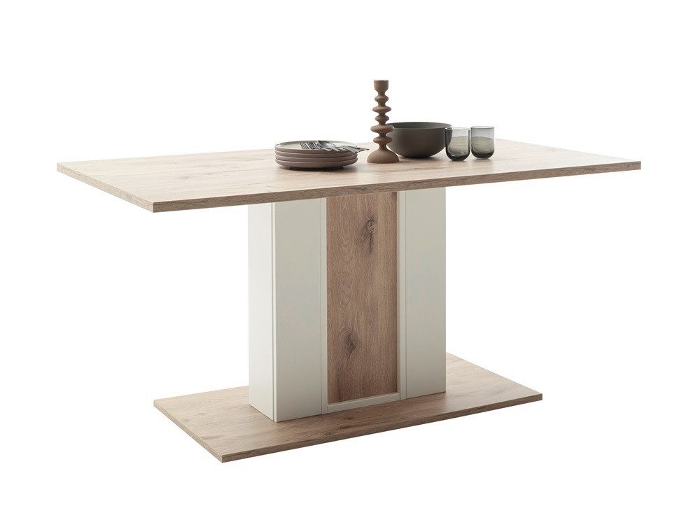 MCA furniture Esstisch Esstisch Santerno, 160x90, Soft white / Viking Oak (No-Set), 160 cm, Tisch, Esszimmertisch, Küchentisch