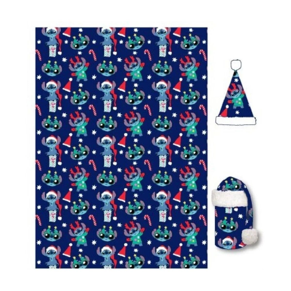 Wohndecke Disney Lilo und Stitch Holiday Weihnachtsflanell-Decken, Disney, Geschenkidee für Mädchen und Jungen