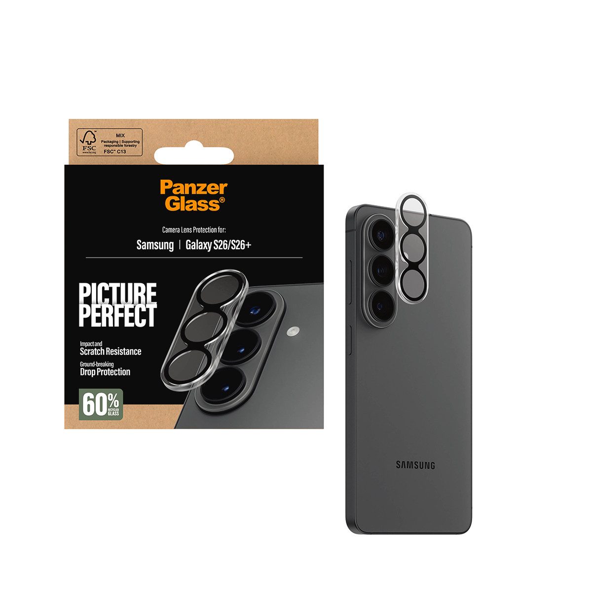 CARE by PanzerGlass Kameraschutzglas Camera Lens Protector für Samsung Galaxy S26, Samsung Galaxy S26 Plus, Objektivschutz, Schutzfolie, Linsenschutz, kratz- &  – Bild 5 von 5