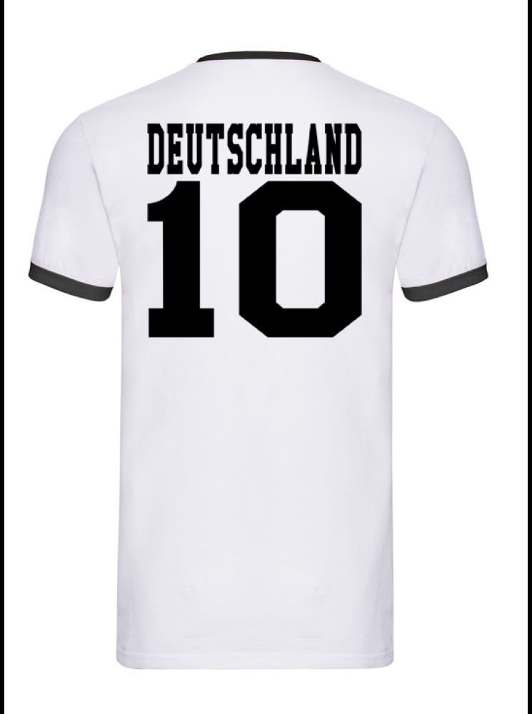 Deutschland WM Schwarz/Weiss Meister T-Shirt Herren Blondie Sport Europa Fußball Germany & Trikot Brownie