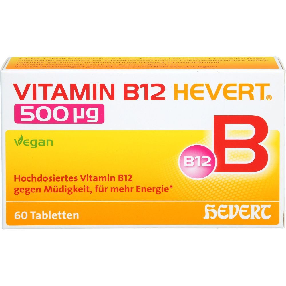Hevert Arzneimittel VITAMIN B12 HEVERT 500 μg Tabletten Tabletten, 60 St.