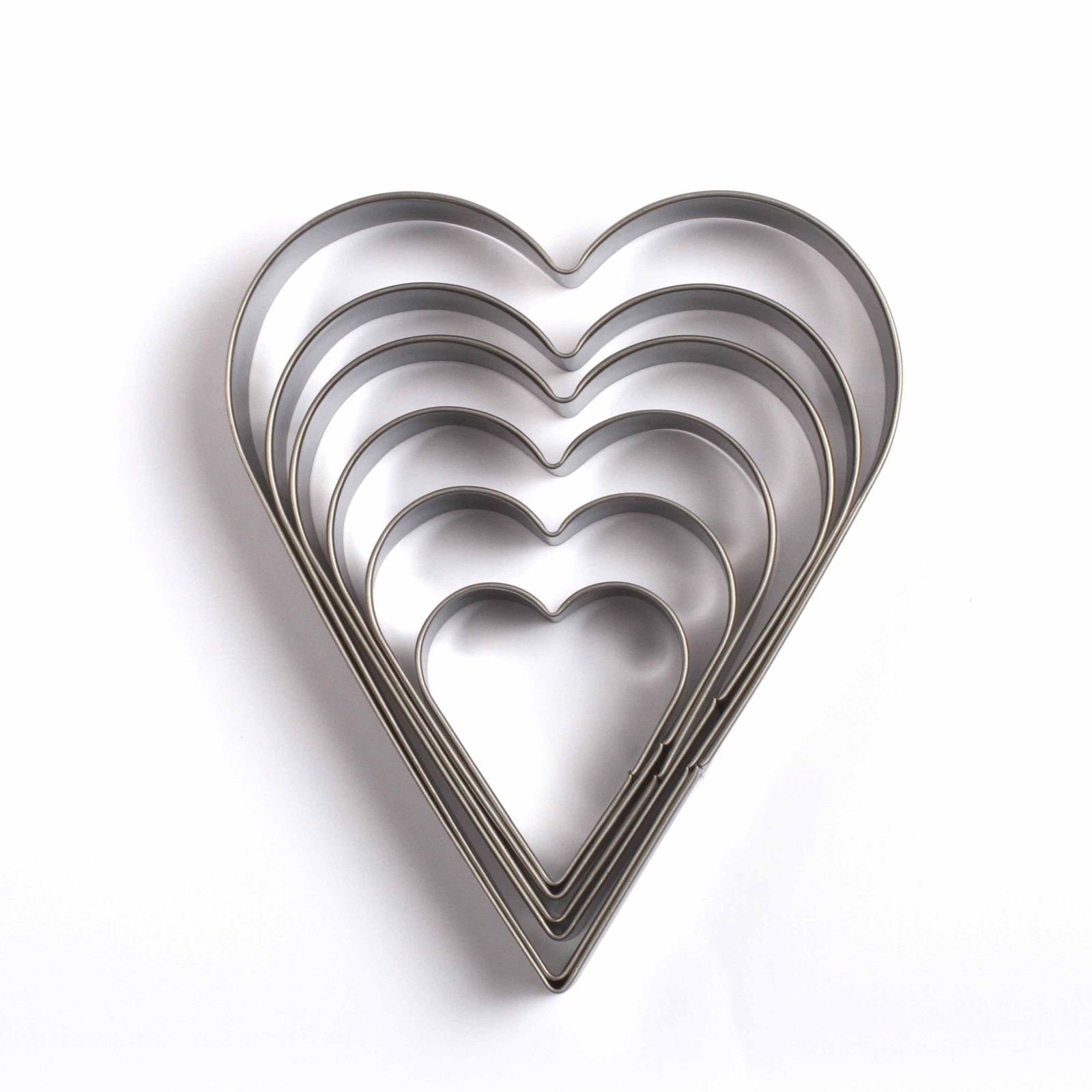 LIVOO Auflaufform LIVOO Plätzchenausstecher-Set Herz Herzausstecher 6 Größen Edelstahl