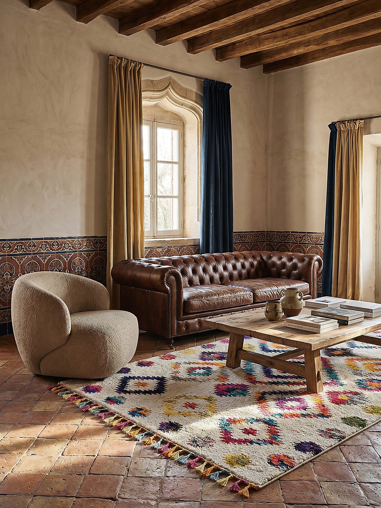 KADIMA DESIGN Teppich ARUN Hochflorteppich Berber-Boho flauschig weich robust 80x150 Multi, Läufer, Höhe: 24 mm, 100% Polypropylen, 20 mm Hochflor, 2500 g/m², pflegeleicht, kuschelig