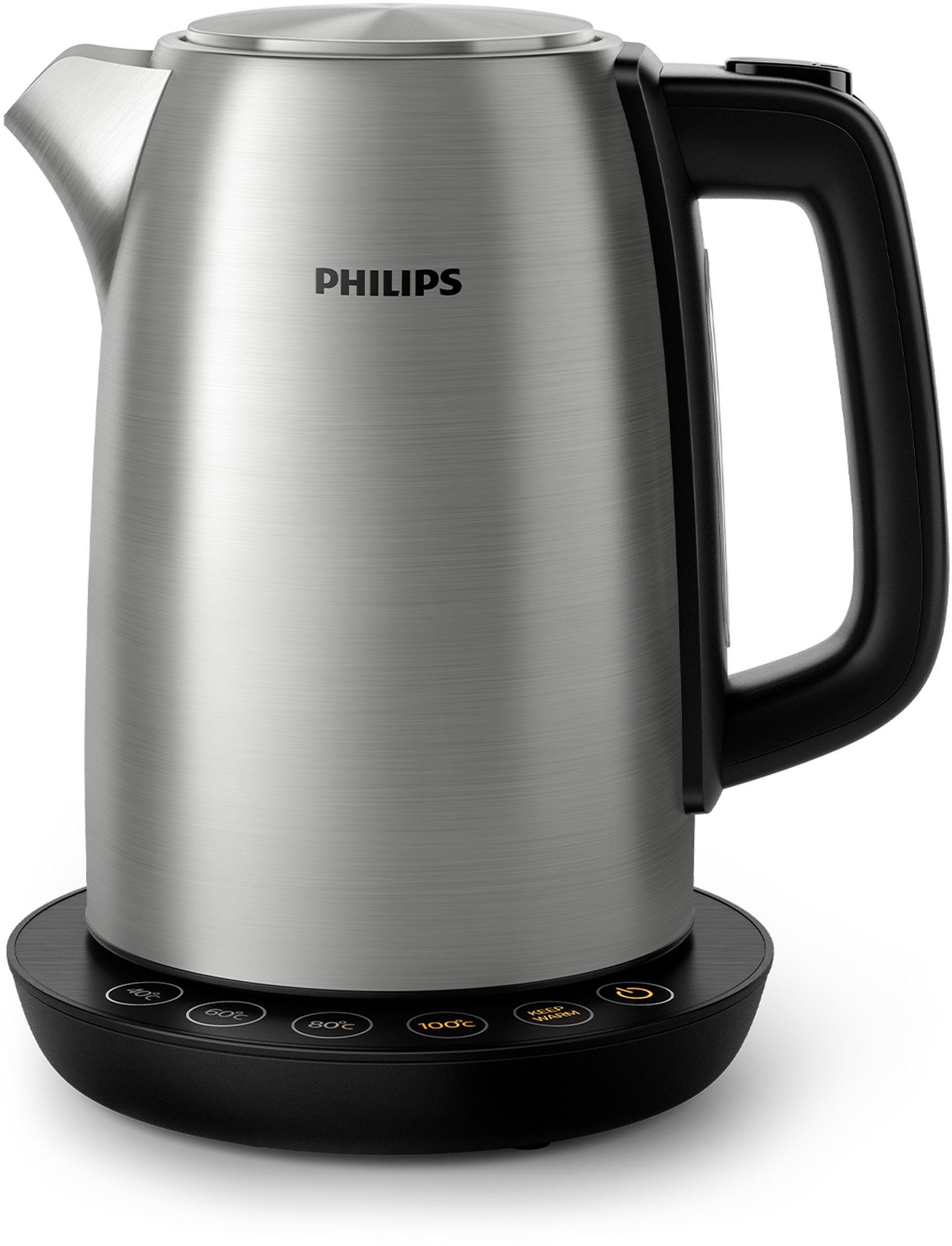 Philips Wasserkocher HD9359/90 Avance Collection, 1,7 l, 2200 W, Trockengehschutz, mit 4 Temperatureinstellungen