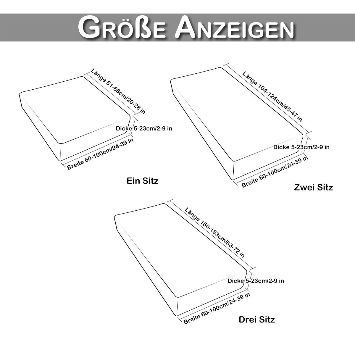 Rosnek Sofahusse 1/2/3 Sitzer Sofa Sitzbezüge Schonbezug, Elastic Stretch Sofasitzbezug, mit elastischer Unterseite