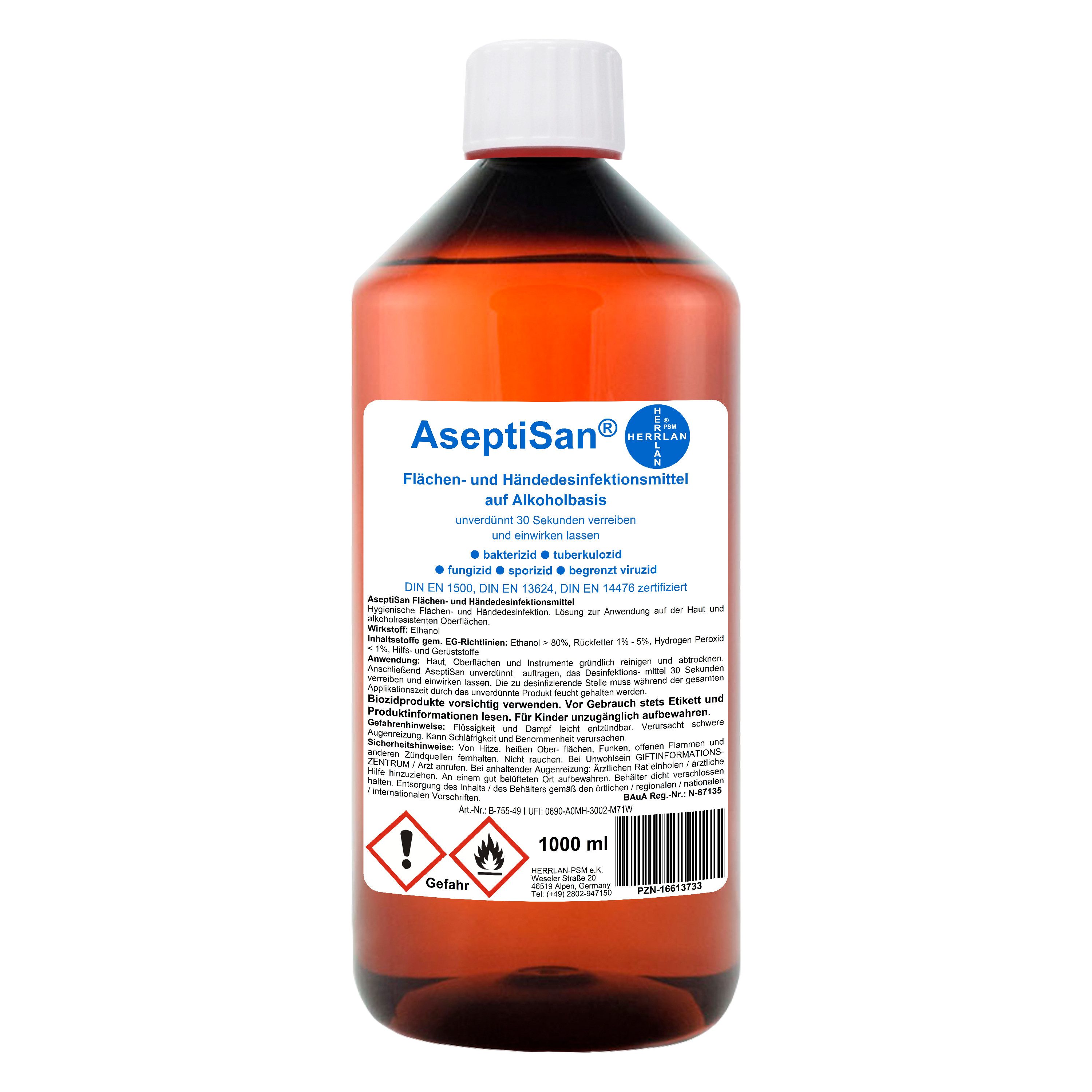 HERRLAN AseptiSan I Flächen- und Hand-Desinfektionsmittel (1000 ml)