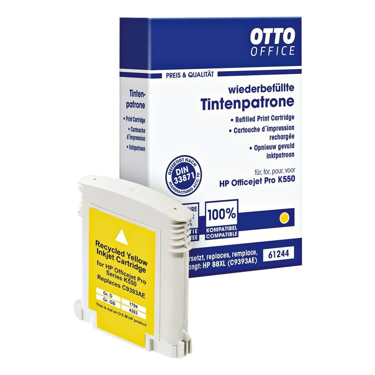 Otto Office  Office C9393AE Tintenpatrone (ersetzt HP »C9393AE«, Nr. 88XL, gelb)