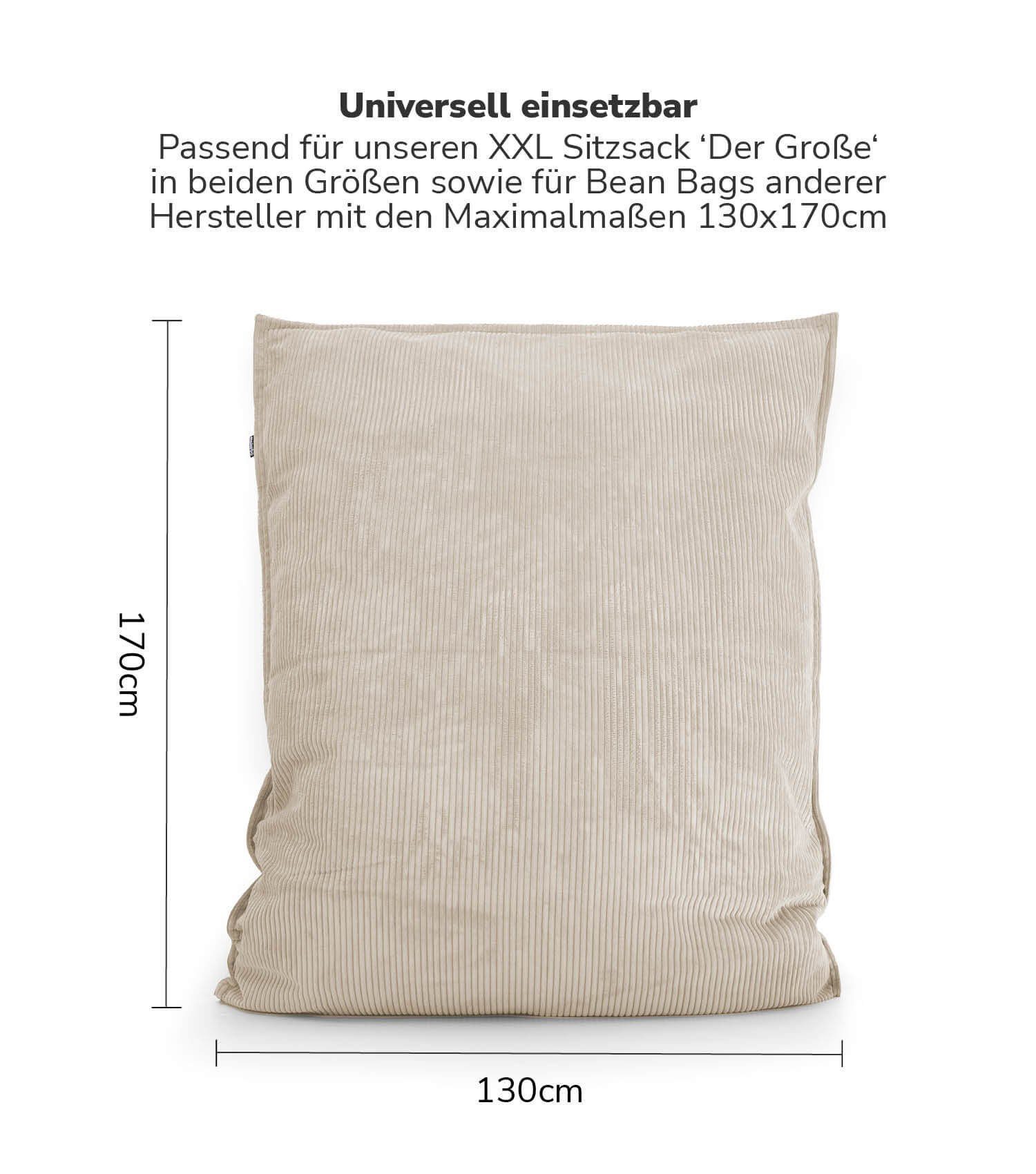 Cover, Sitzsack Das Kuschel-Cover mokebo Überzug Cover), Bag Cord (nur Beige, in Sitzsack geliefert Bean Hülle Bezug oder ohne