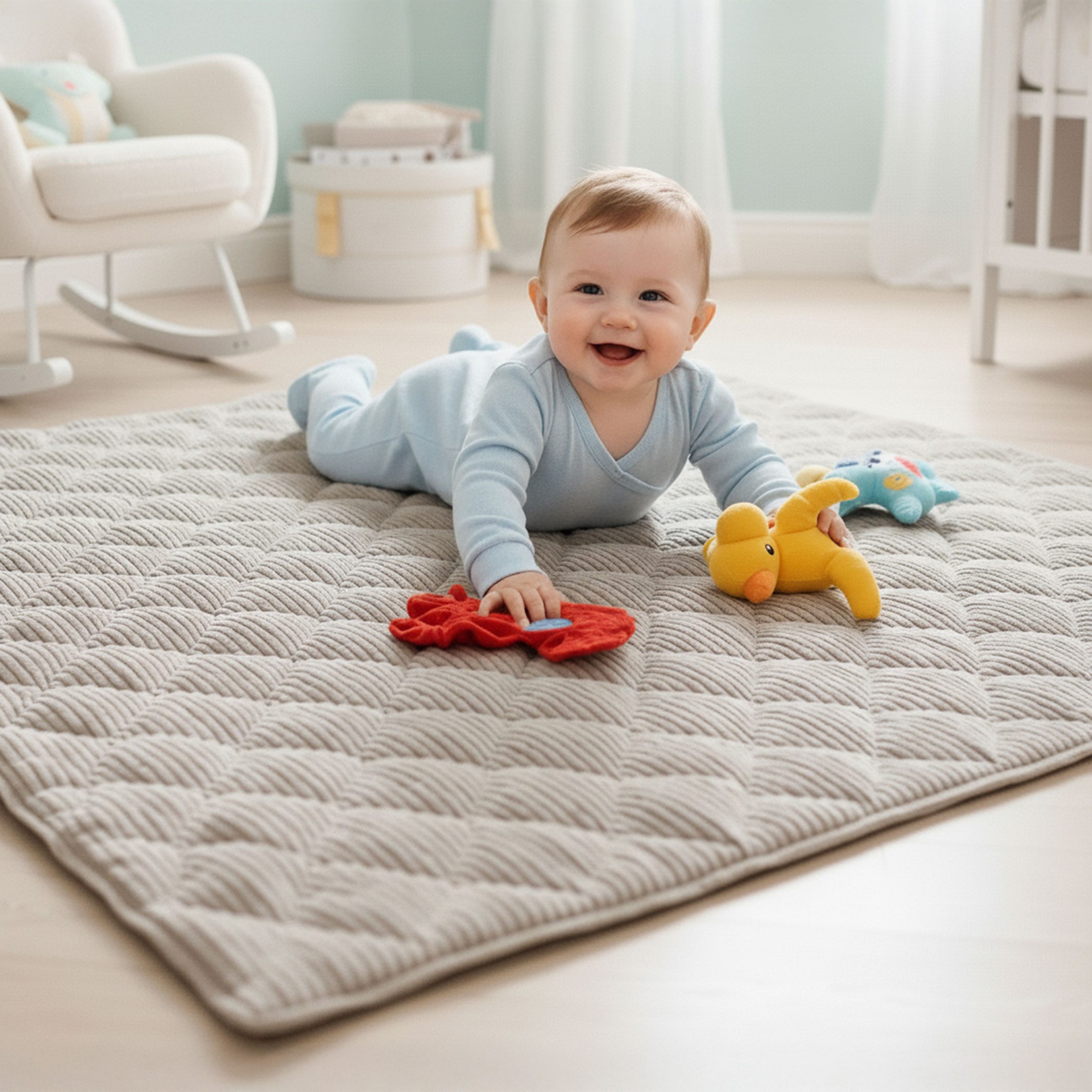 Krabbeldecke Soft-Cord wasserabweisende Sanosoft Babydecke, Sanosoft, Öko-Tex und Made in Germany