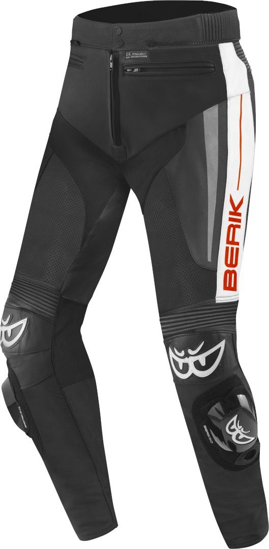 Berik Motorradhose Kendo Motorrad Lederhose Knieprotektoren enthalten,herausnehmbares Innenfutter
