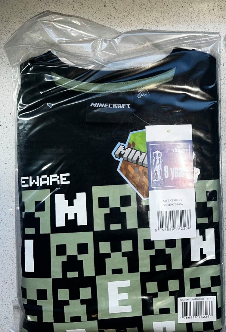 Minecraft Kapuzensweatshirt MINECRAFT SWEATSHIRT Pullover schwarz Pulli 116-152