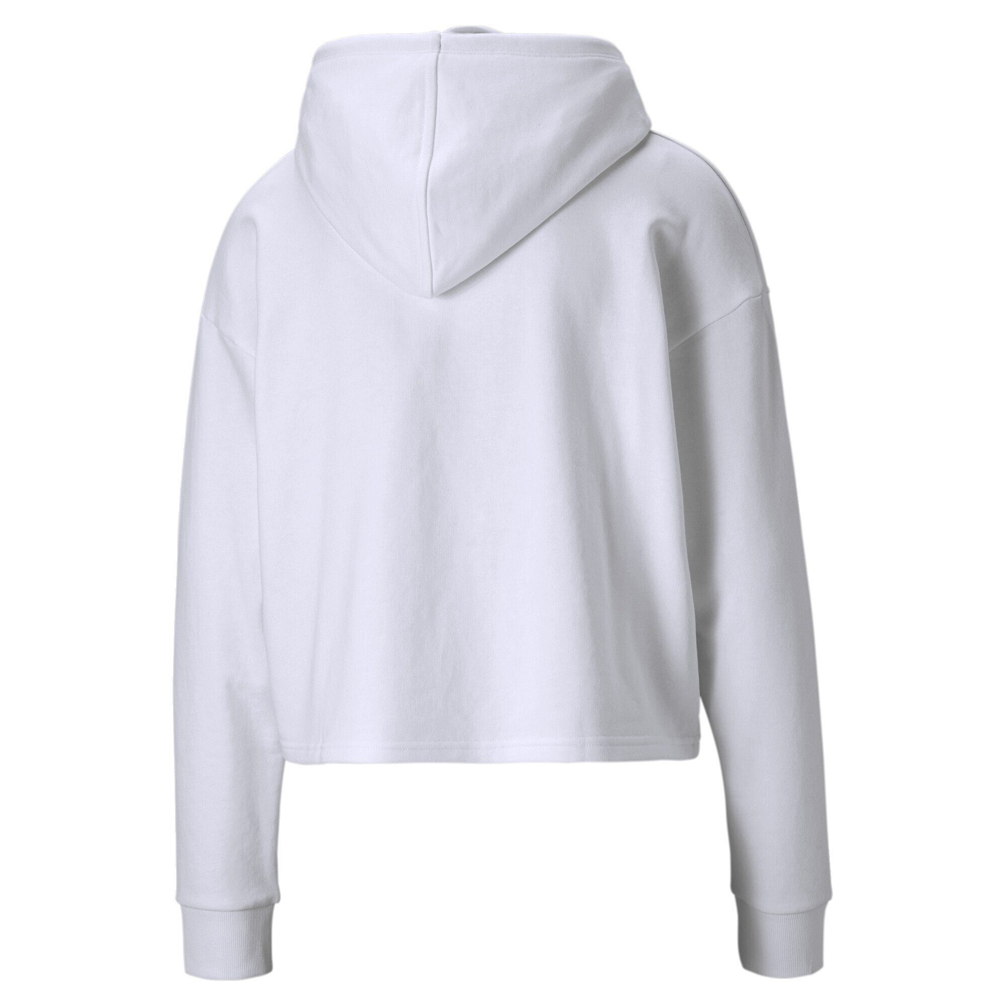 PUMA Sweatshirt Essentials Damen Cropped Logo Hoodie White