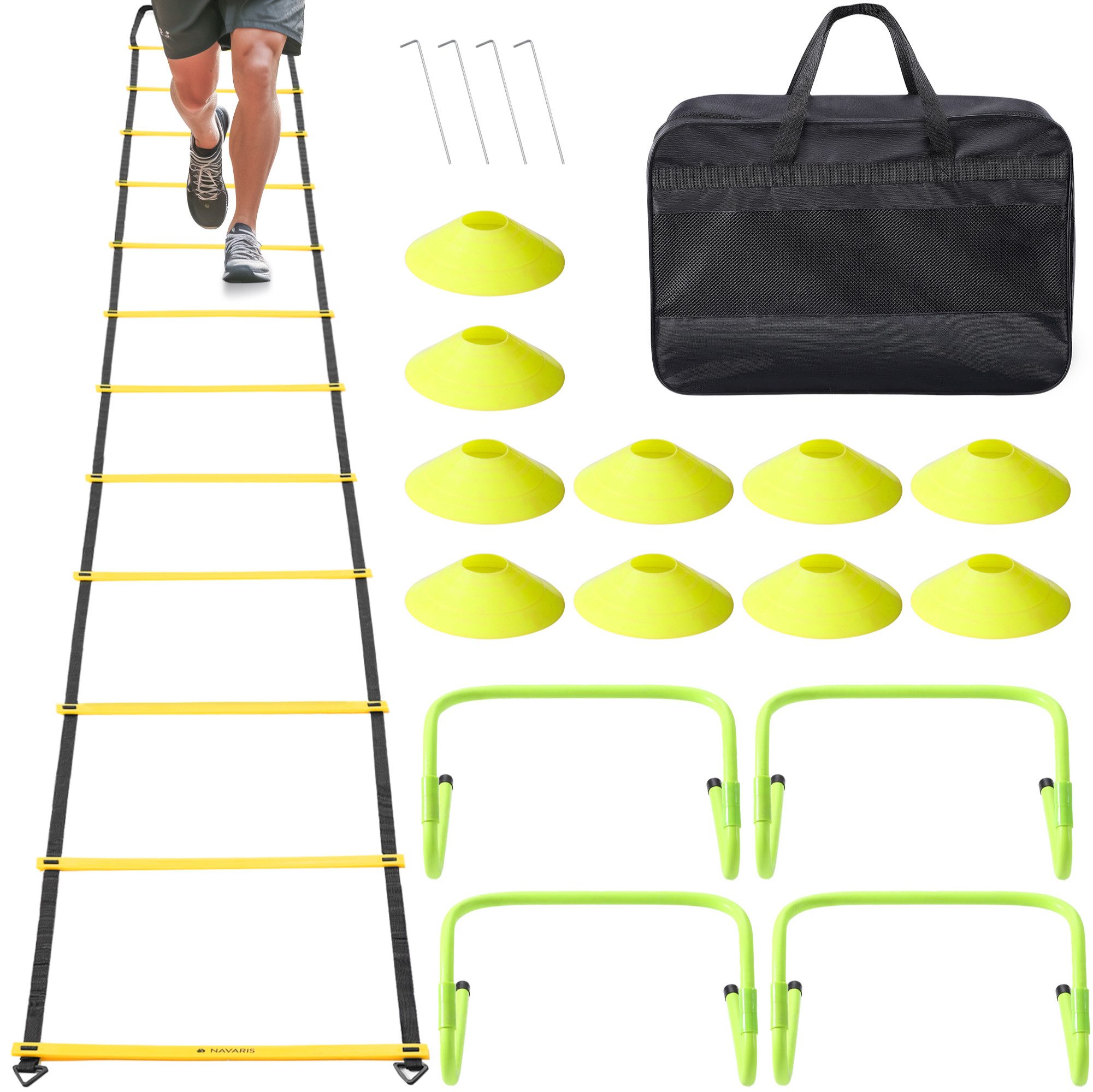 Trainingshilfe Trainingsset Sport mit Fitnessleiter - inkl. Koordinationsleiter