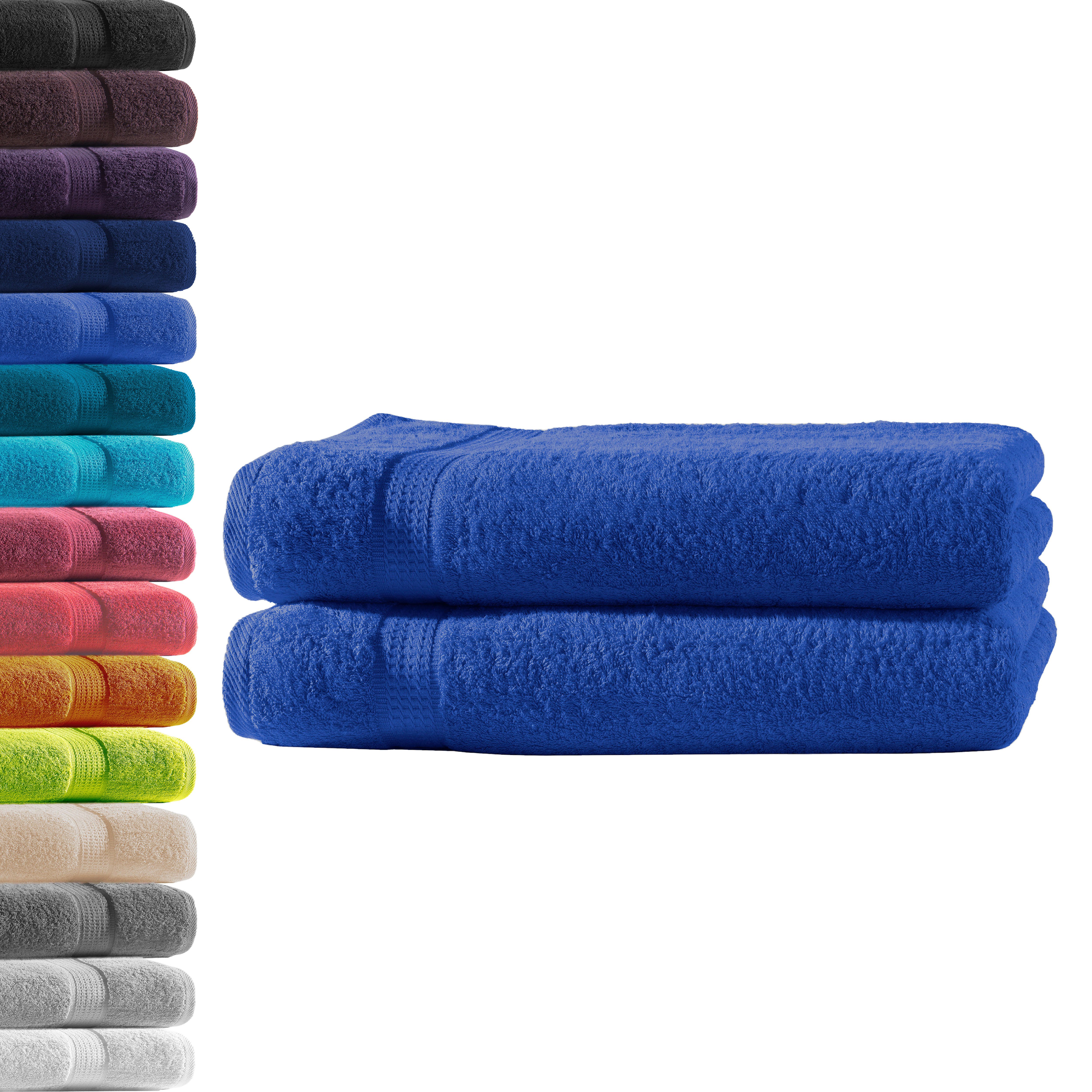 Hometex Premium Textiles Handtuch in Premium Qualität 500 g/m², Feinster Frottier-Stoff 100% Baumwolle, 2x Duschtuch, weich, saugfähig, extra schwer & flauschig