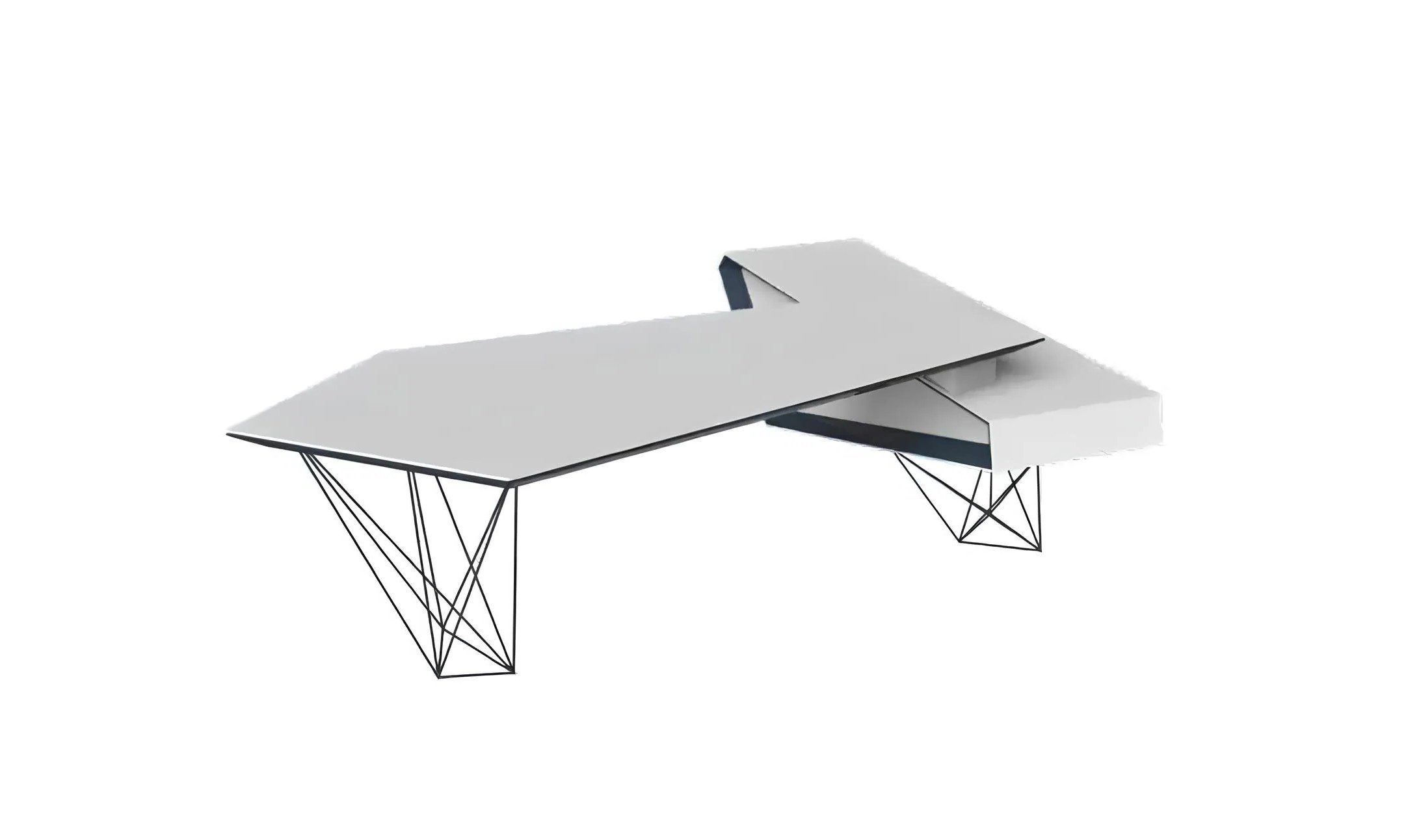 Xlmoebel Eckschreibtisch Luxus Designer Schreibtisch Weiß für Büro und Home Office, Made in Europa