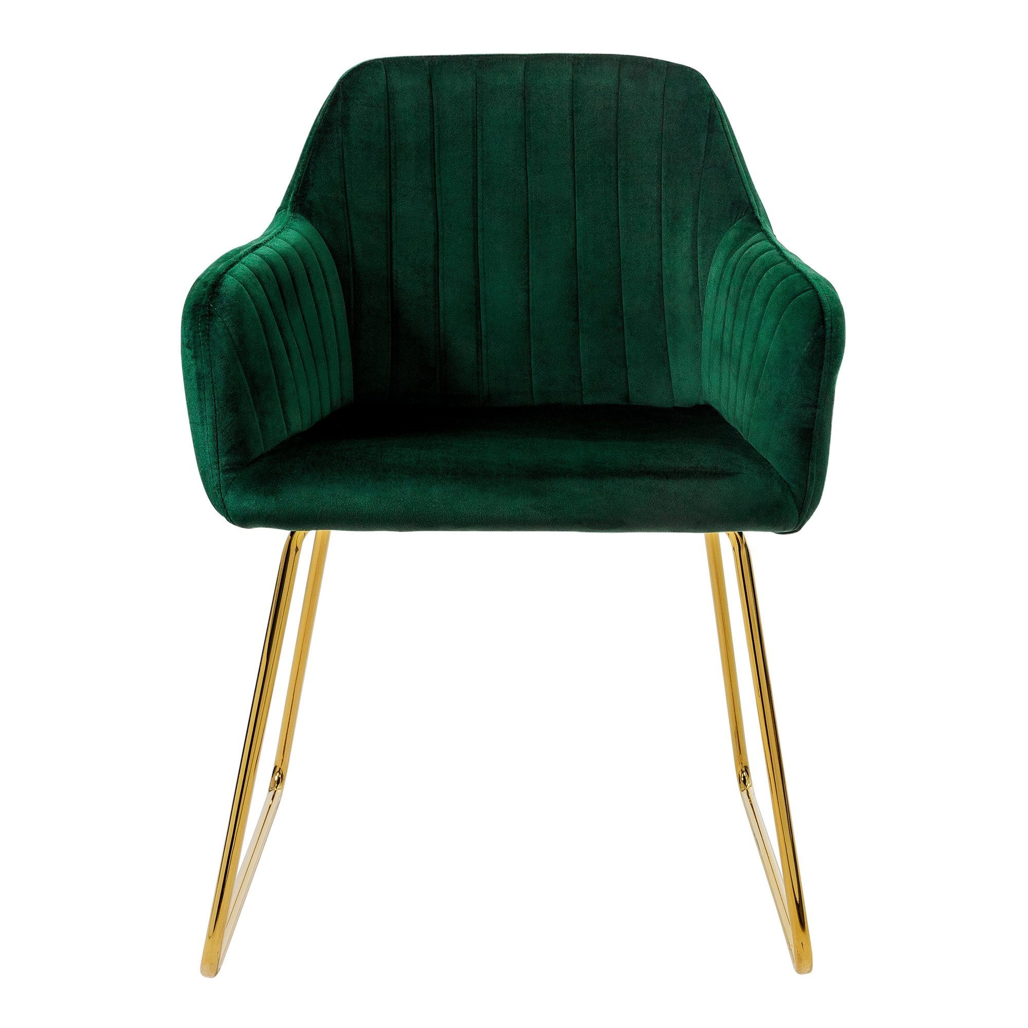 ML-DESIGN Stuhl Küchenstühle Polsterstühle Wohnzimmerstühle, 2er Metallbeine Set Grün ergonomisch Samtbezug