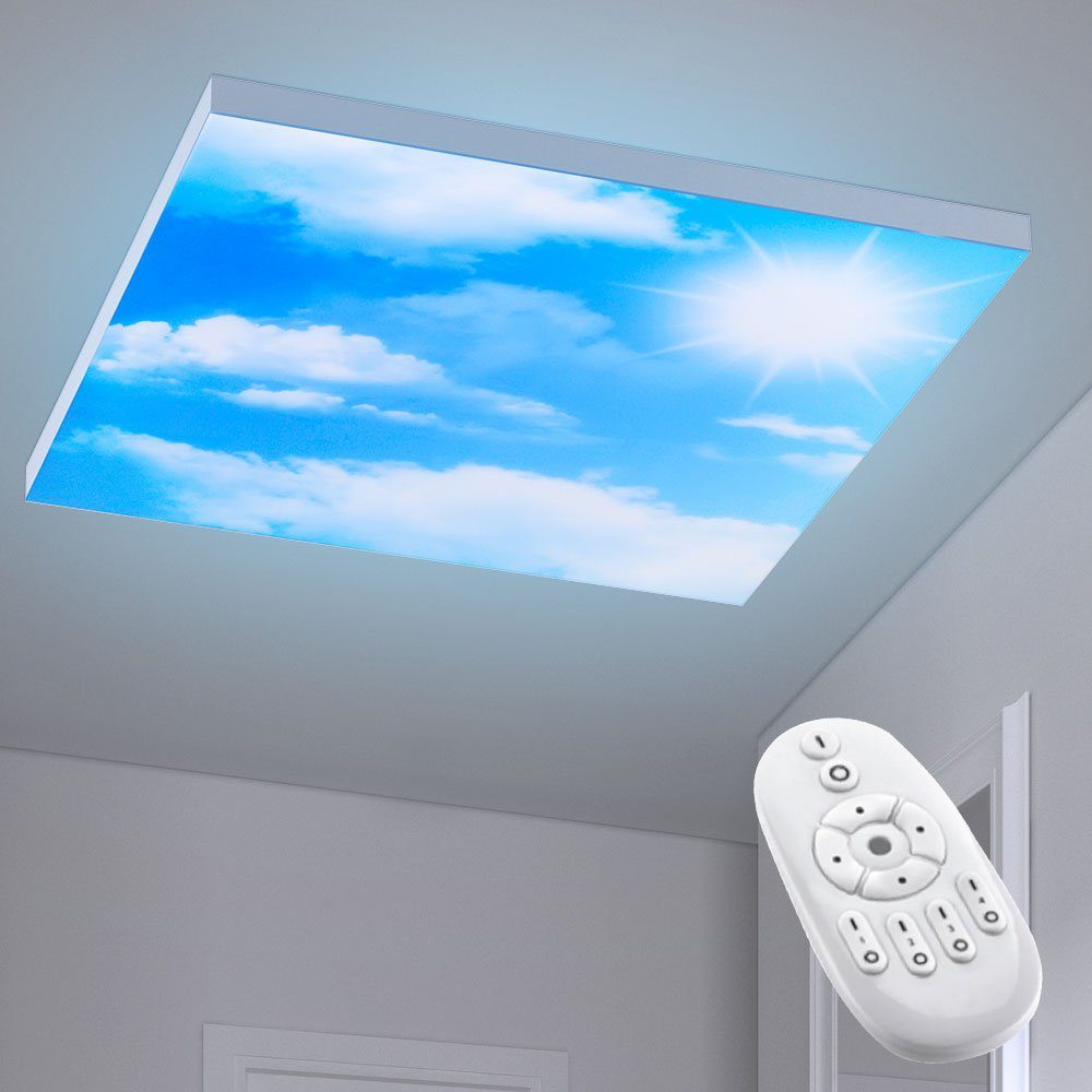 etc-shop LED Panel, LED Decken Lampe Wolken Himmel Design FERNBEDIENUNG  Wohn Zimmer Leuchte DIMMBAR LeuchtenDirekt