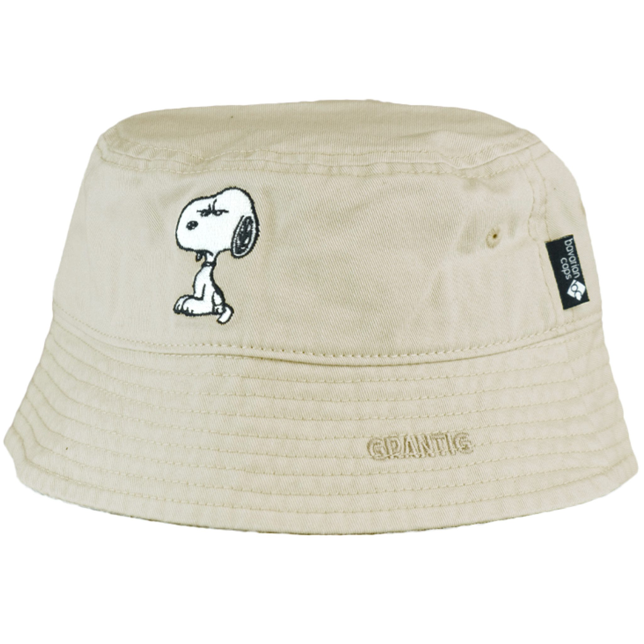 Bavarian Caps Fischerhut Bavarian Caps Bucket Hat "Grantler Klub: Snoopy" - beige one size (Anglerhut, Bucket Hat, Fischerhut, Anglerhut) Aus leichter Baumwolle im "washed" Look