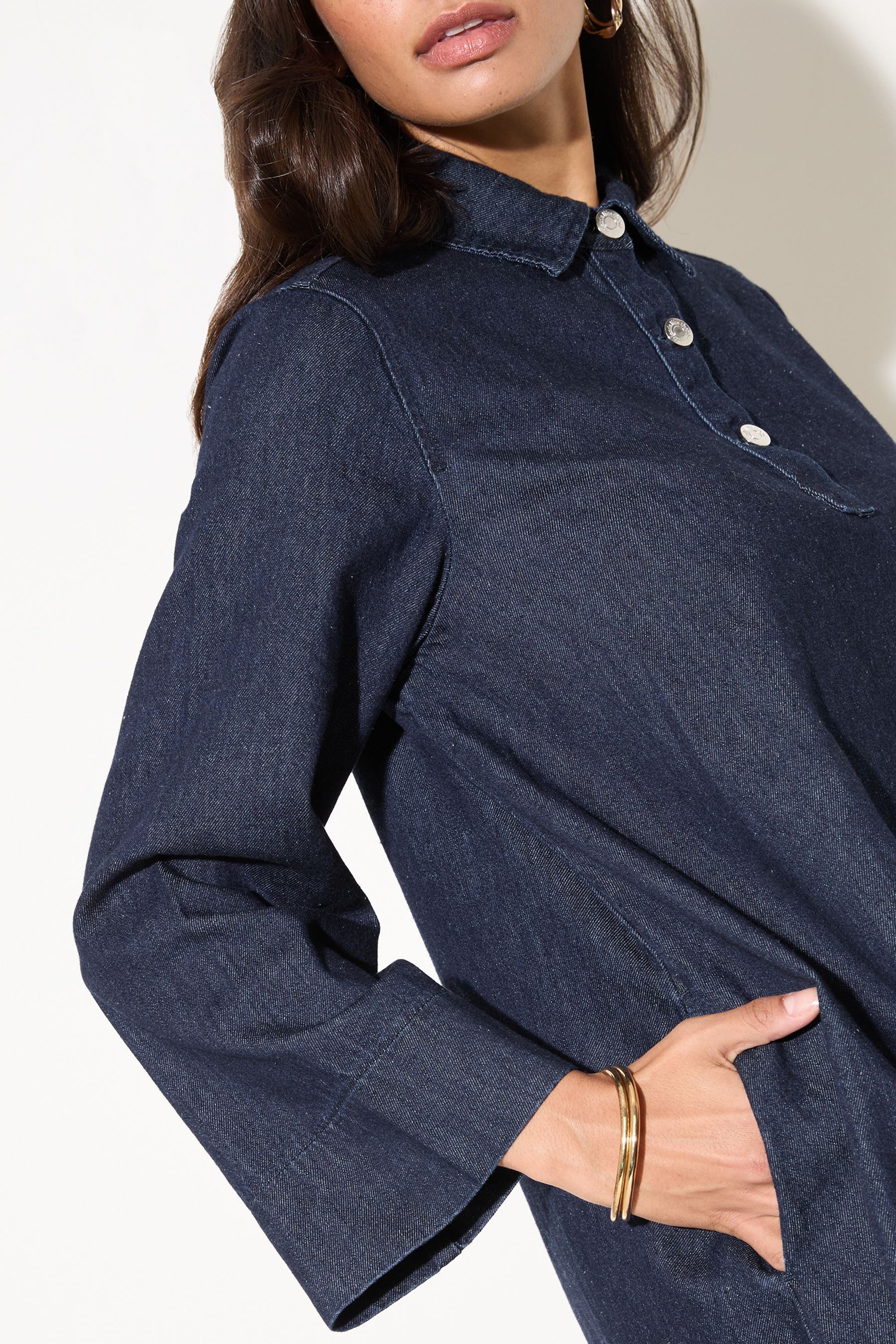 Friends Like These Minikleid Friends Like These Trapez-Minikleid aus Denim günstig online kaufen