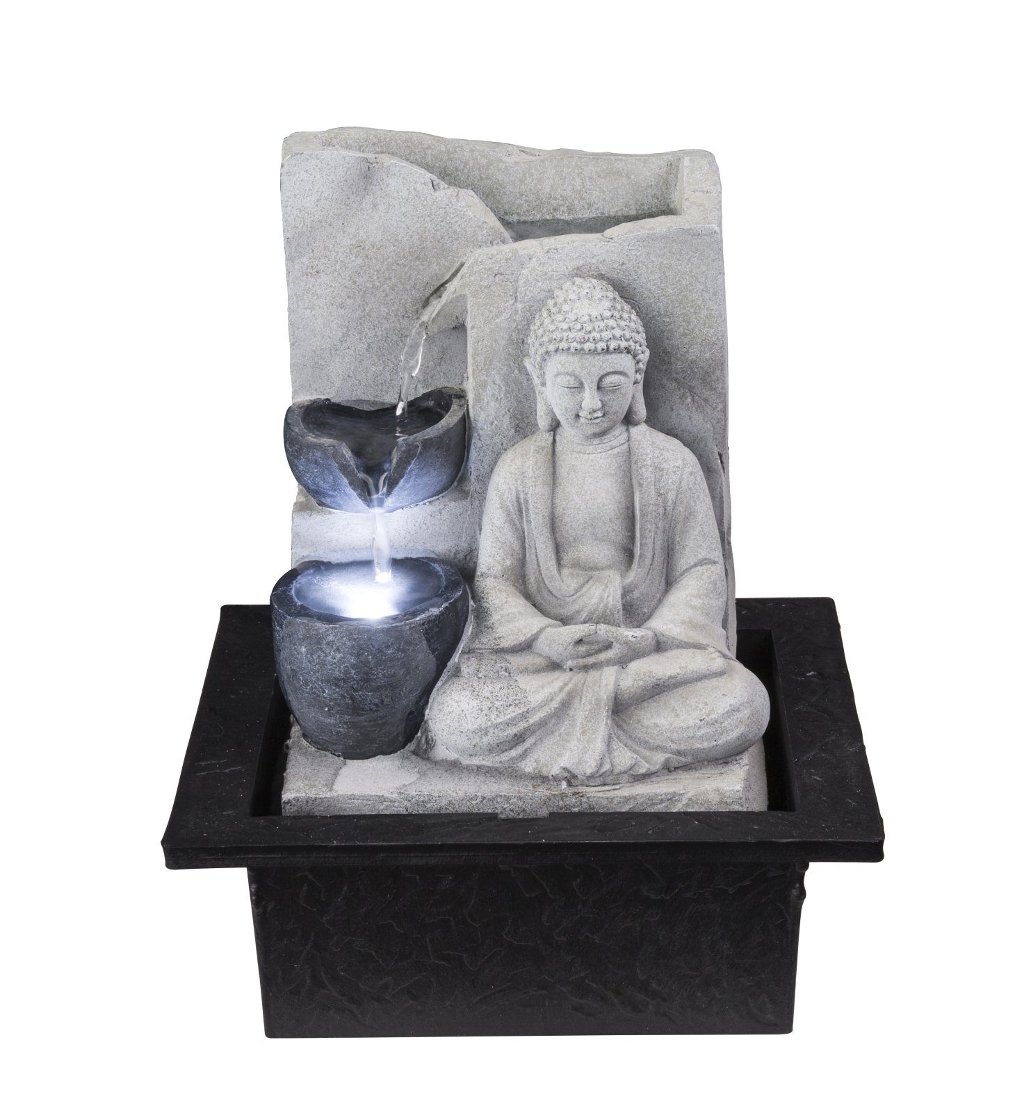 GLOBO LIGHTING Tischleuchte Tischlampe Zimmerbrunnen Tischbrunnen mit LED Beleuchtung Buddha 93019