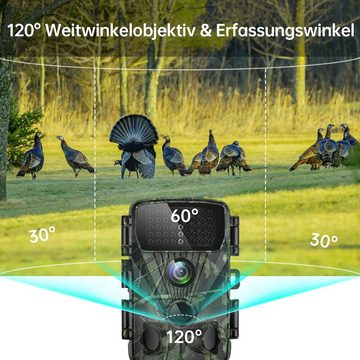 VIK DH2XXX Wildkamera (Überwachungskameras 4K 30MP Nachtsicht 0,2S Verschluss 120°Winkel IP65)