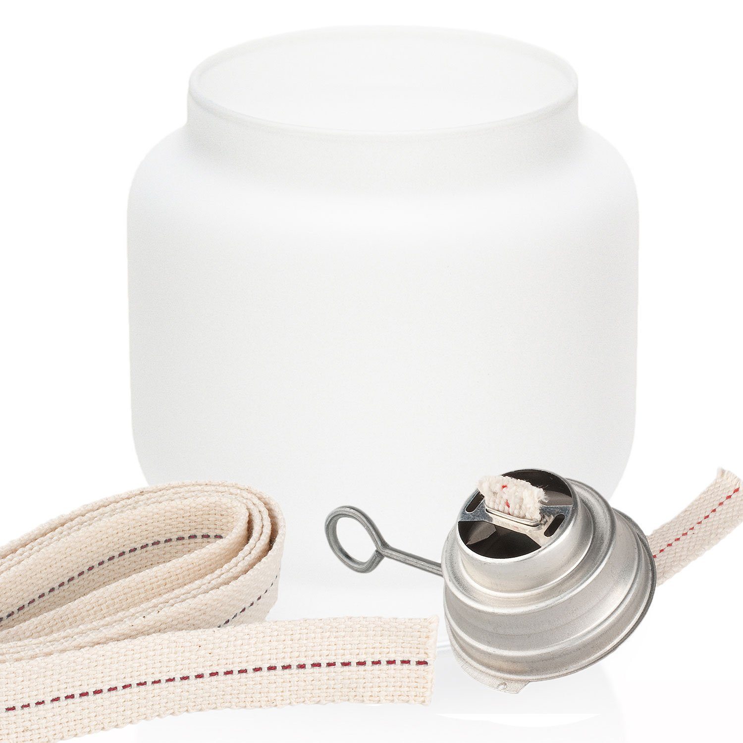 Landshop24 Deko-Glas Feuerhand Glas matt + Brenner + Docht für 276 (3 St), Made in Germany