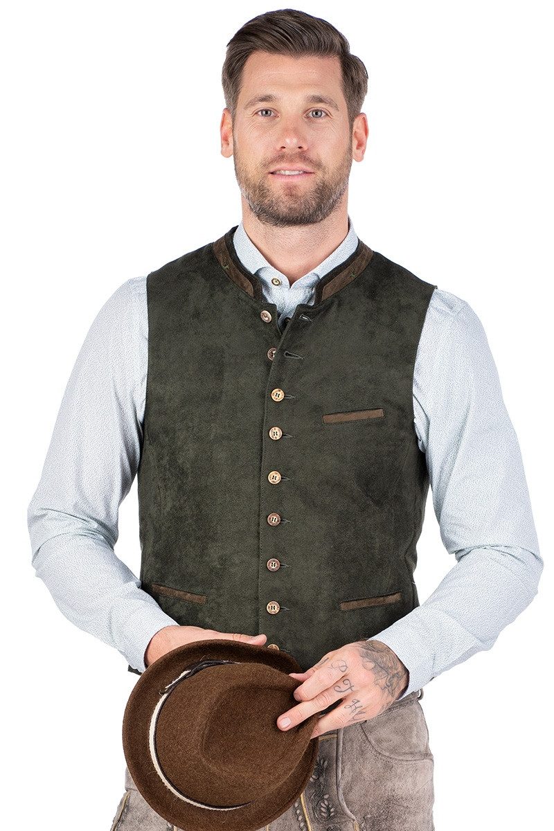 Orbis Textil GmbH & Co. KG Trachtenweste Trachtenweste - HORATIO - dunkelgrün