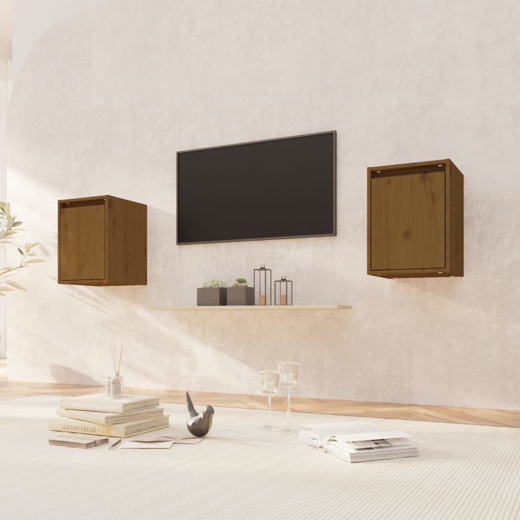vidaXL Hängeschrank NA Hängeschrank aus massivem Kiefernholz 30x30x40 cm für stilvolle Auf