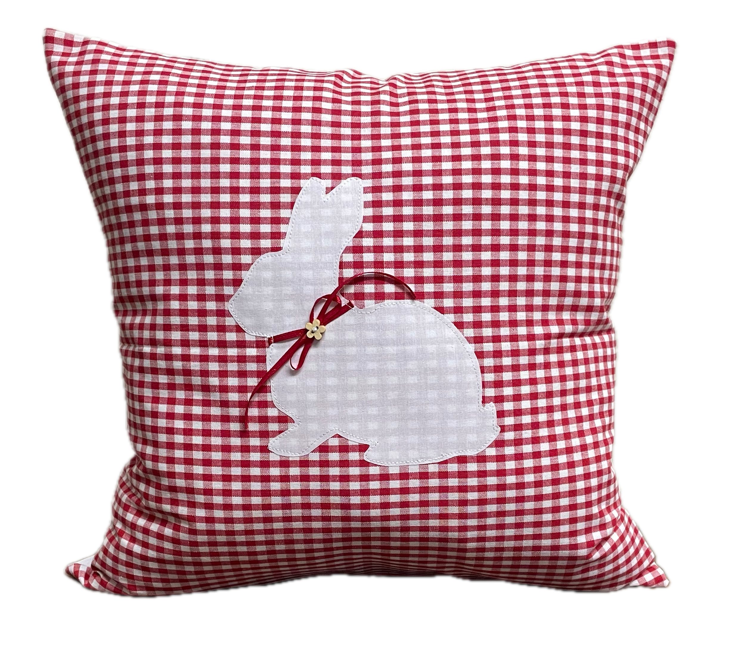 Ammerkind Dekokissen Landhausstil Kissenbezug, *Ostern* rot/weiß günstig online kaufen