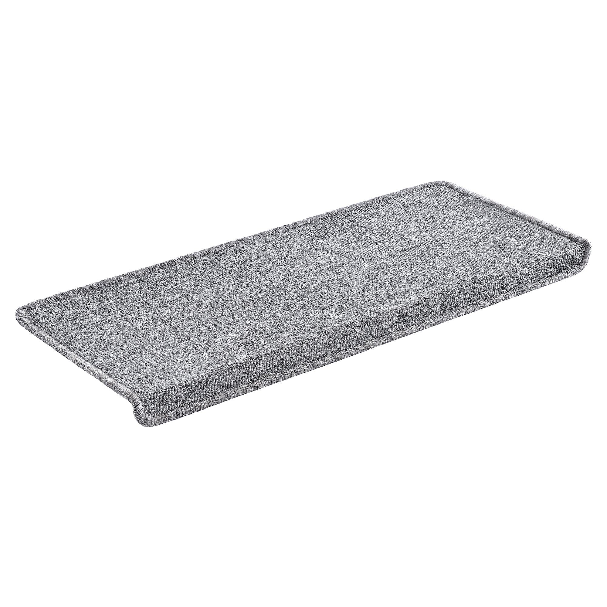 en.casa Stufenmatte, rechteckig, 15er Set Treppenmatten rechteckig 65x24cm selbstklebend Hellgrau