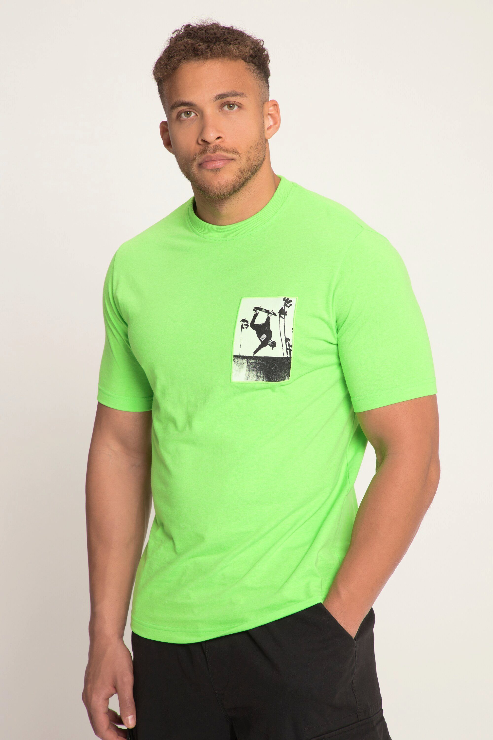 STHUGE T-Shirt STHUGE T-Shirt Halbarm Foto Print bis 8 XL grün