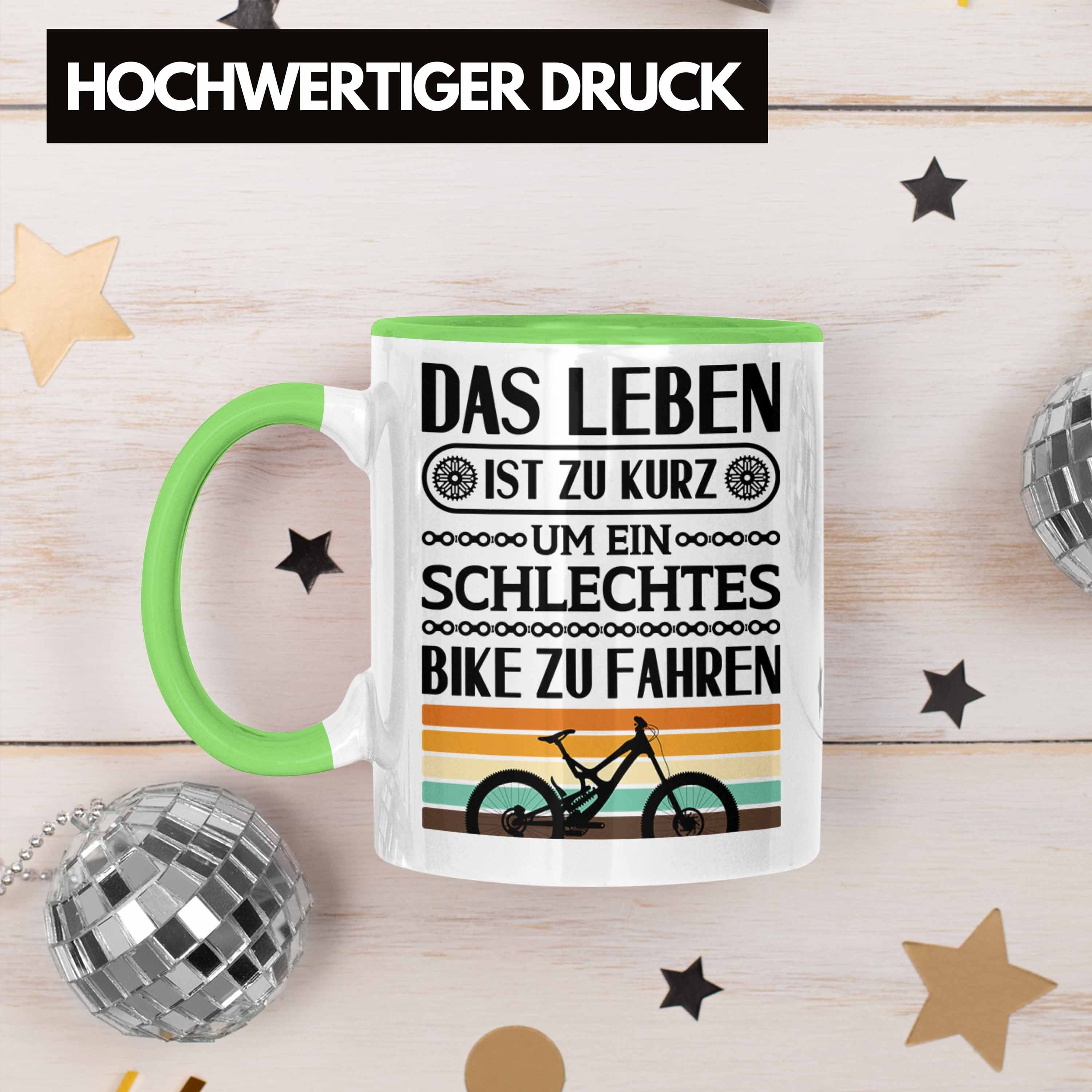 Trendation Tasse Trendation - Radfahrer Fahrrad Fahrradfahrer Geschenkidee Rennrad Grün Geschenk Bike Kaffeetasse Tasse