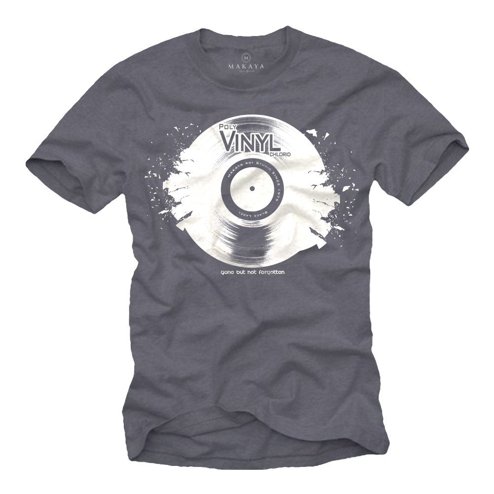 Print-Shirt Coole und Lustige Musik Sprüche für Herren Männer Jungen Schallplatte