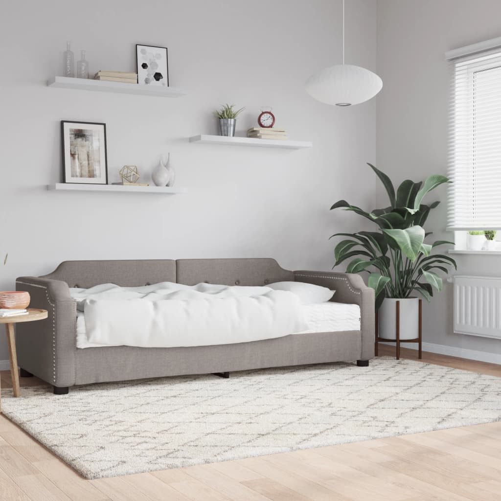 vidaXL Gästebett Gästebett Tagesbett mit Matratze Taupe 90x200 cm Stoff Bet günstig online kaufen