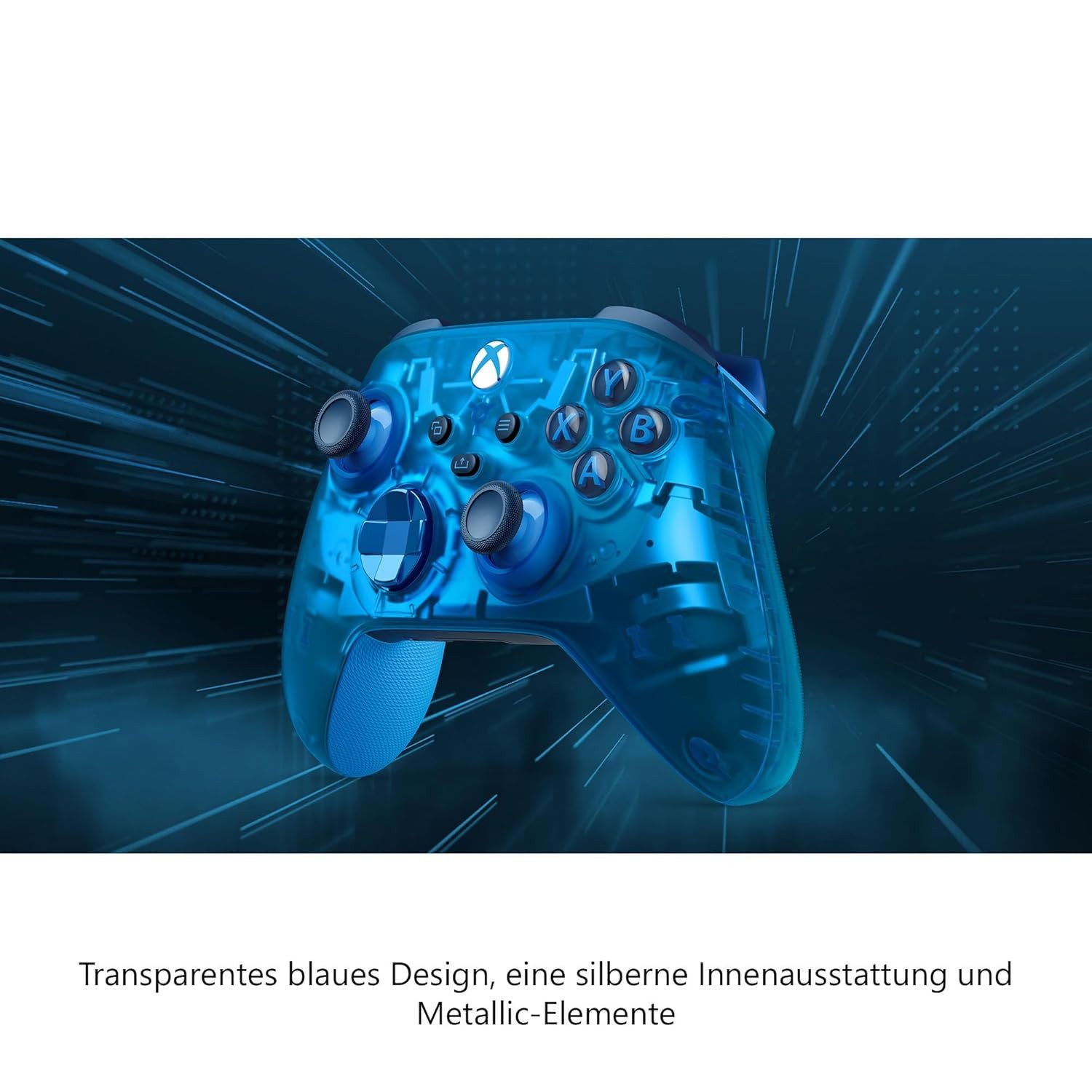 Microsoft Xbox Wireless Controller Windows + Series X/S Sky Cipher SE Xbox-Controller (Special Edition, 1 St., Transparent)