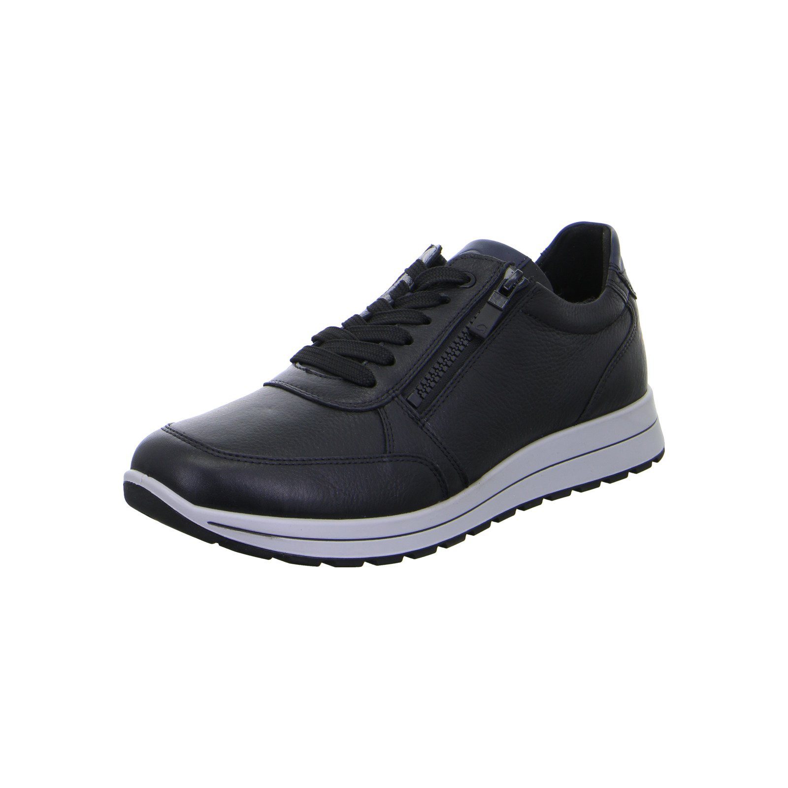 Ara Matteo - Herren Schuhe Schnürschuh Sneaker Glattleder schwarz