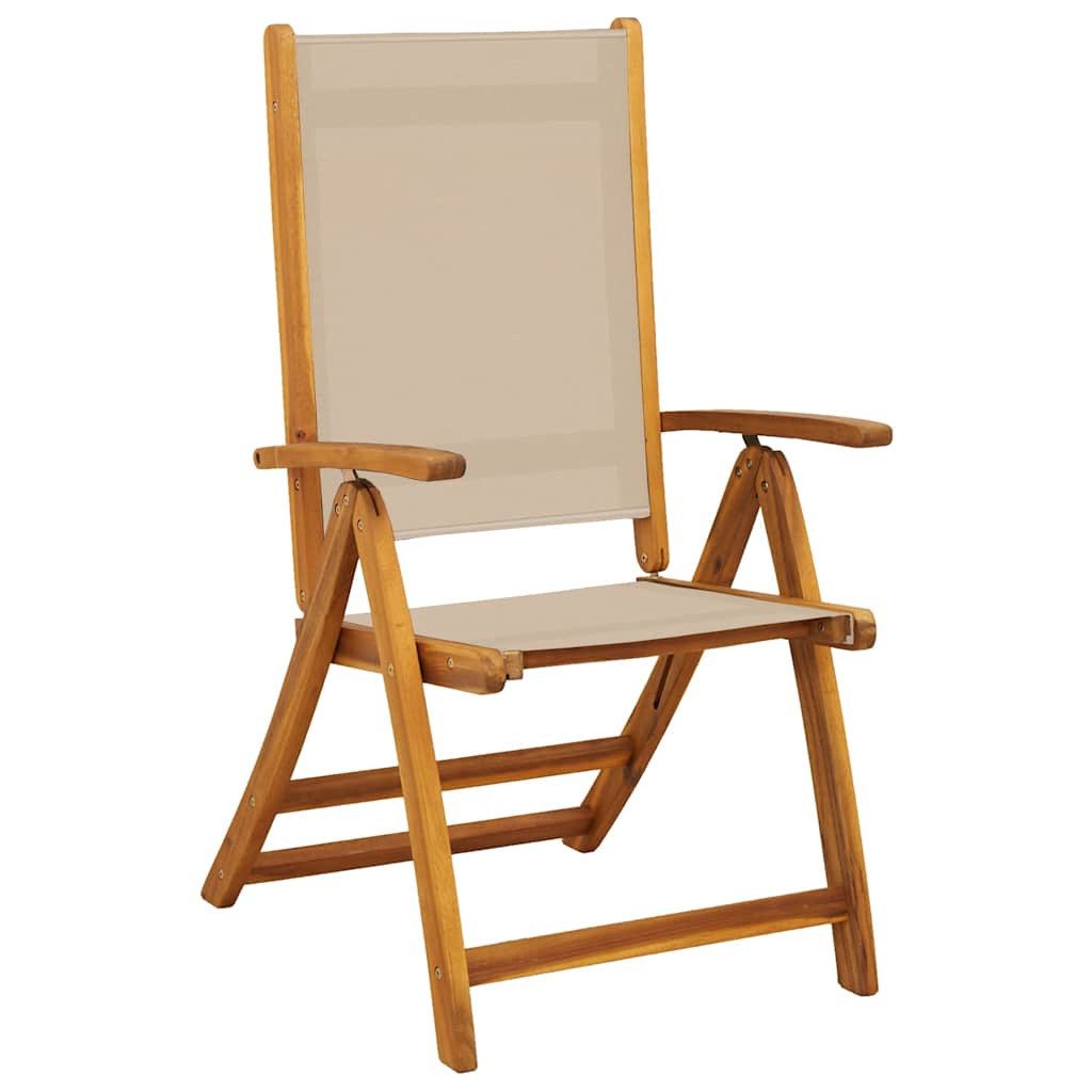 vidaXL Gartenstuhl Gartenstühle 2 Stk. Klappbar Massivholz und Textilene (2 St)