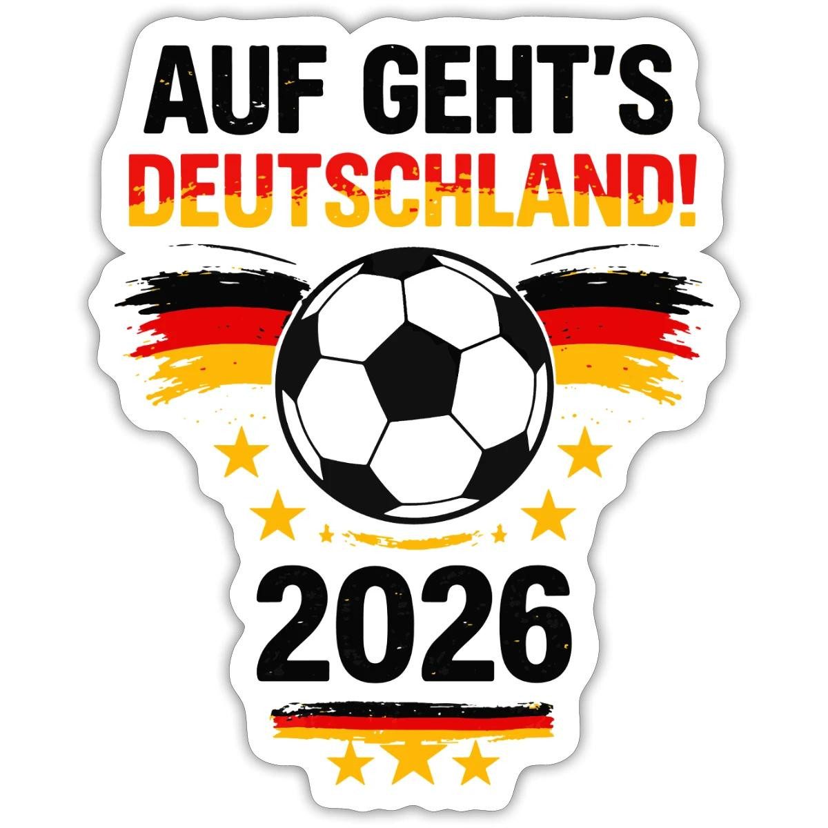 Spreadshirt Aufkleber Auf Geht's Deutschland 2026 Fußball Fan Sticker Aufkleber
