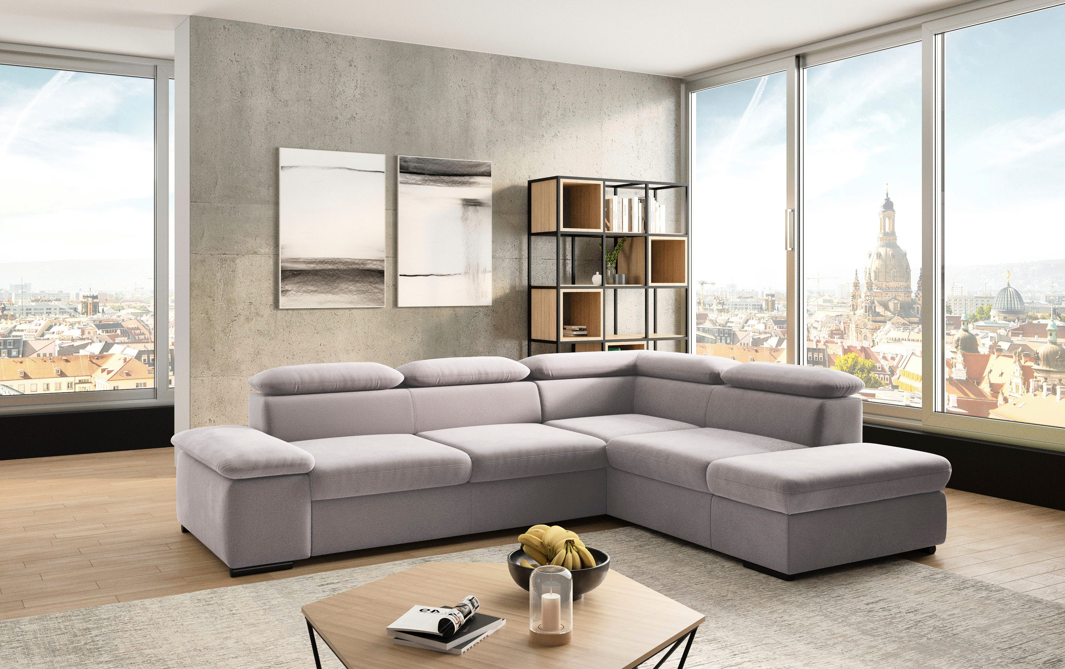 sit&more Ecksofa Alcudia L-Form, mit Armteilverstellung, optional Kopfteilverstellung und Bettfunktion