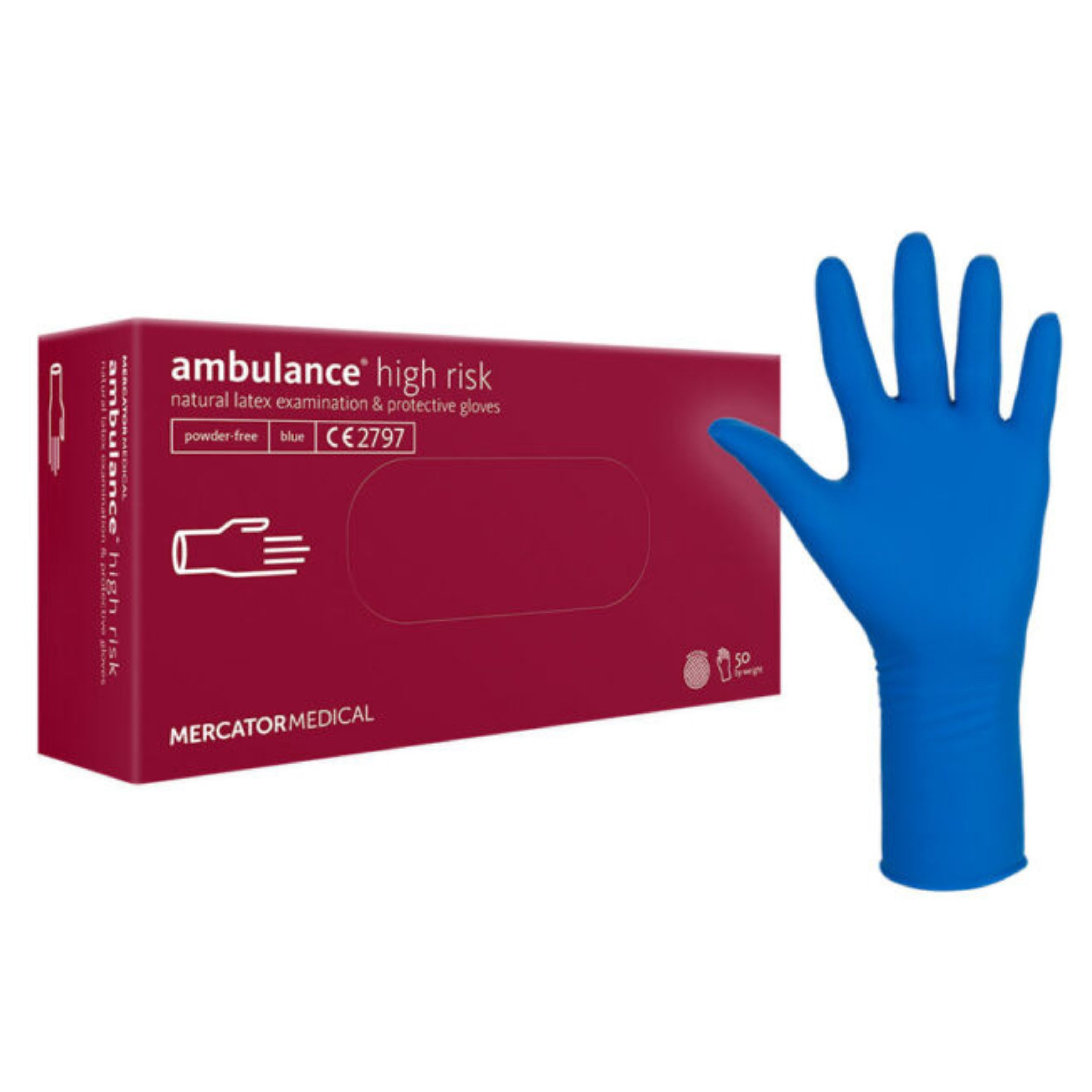 Einweghandschuhe Mercator ambulance® high risk Latex-Schutzhandschuhe, extra dick