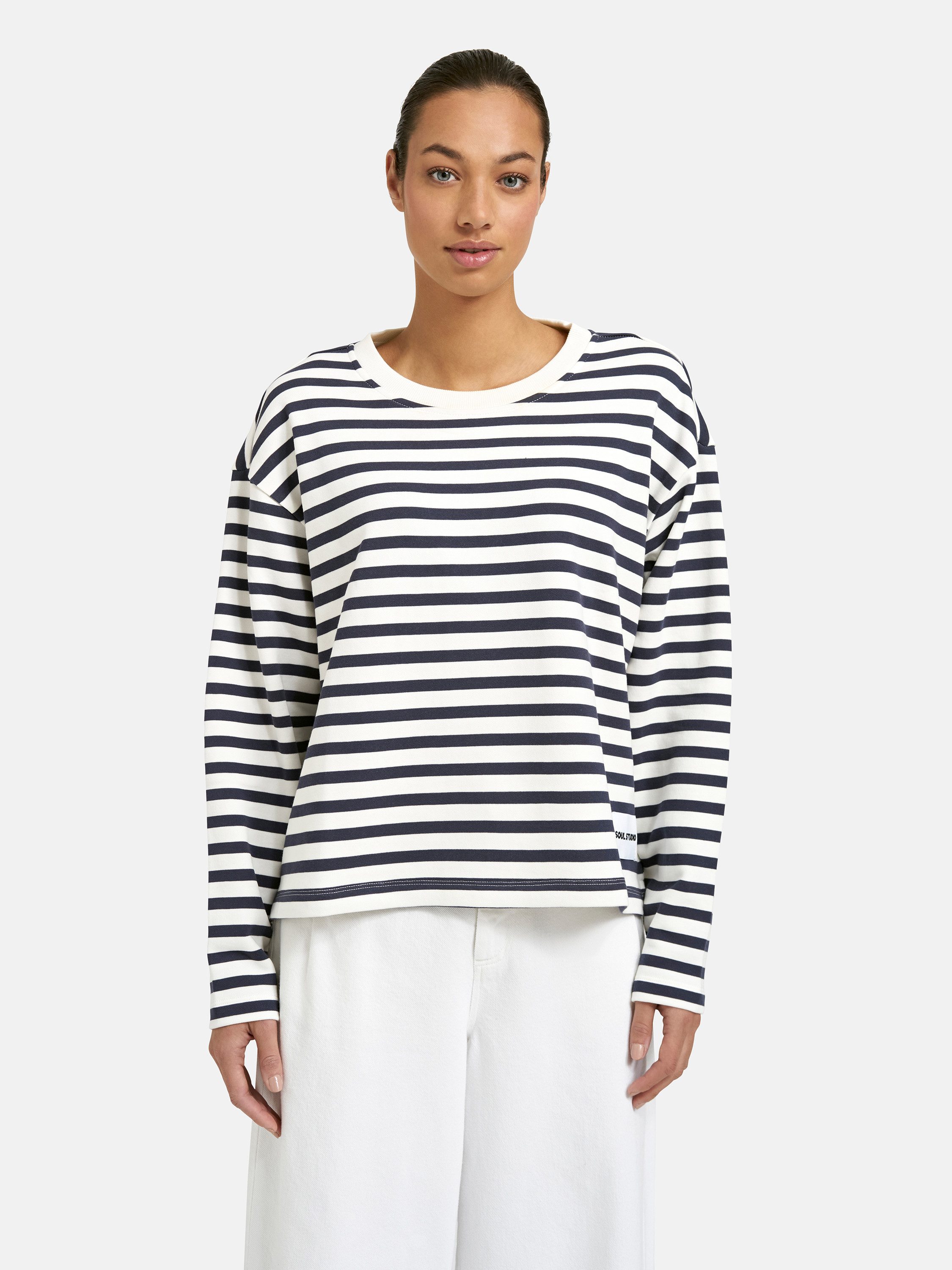 Smith & Soul Sweatshirt mit Label-Aufnäher, Rundhals