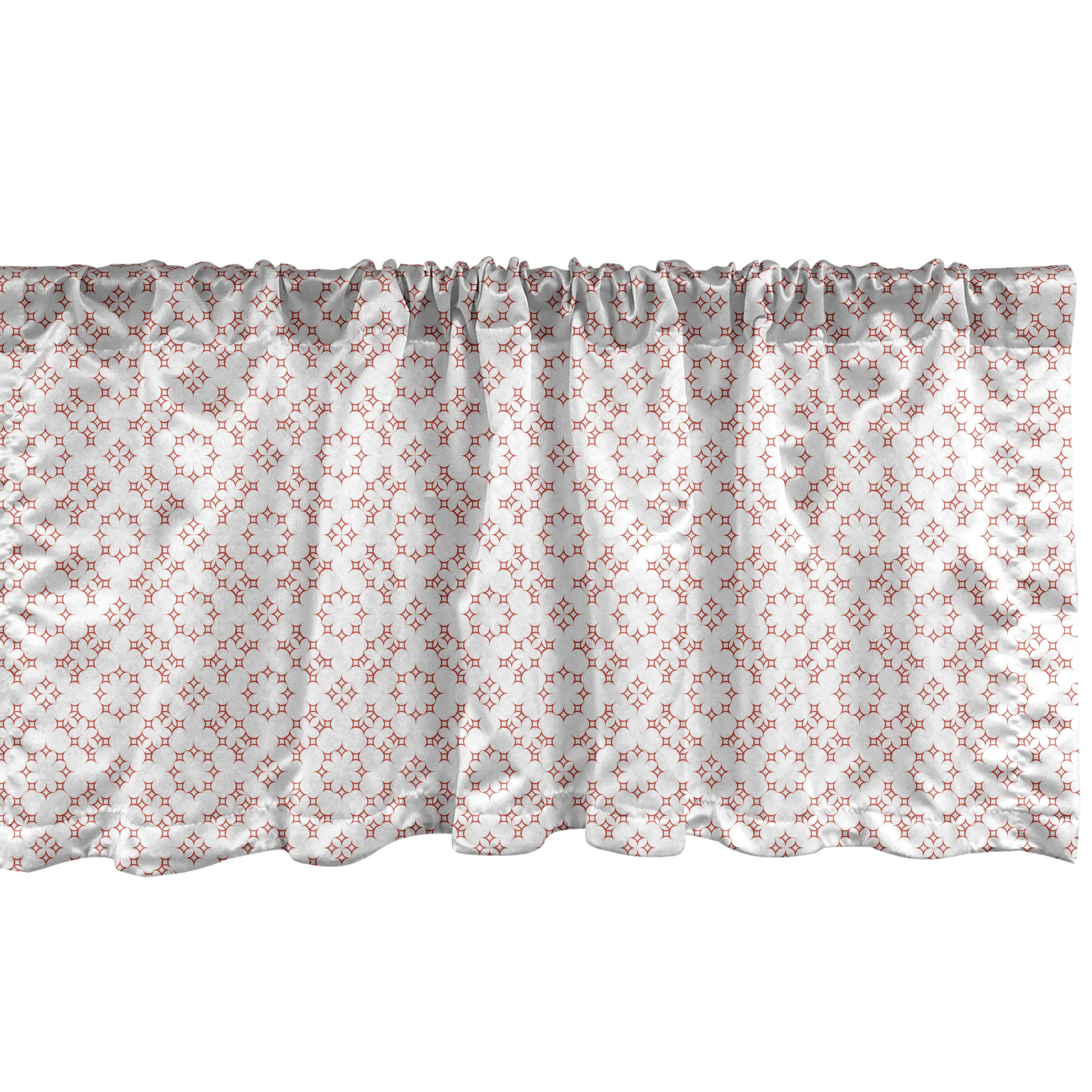 Scheibengardine Vorhang Volant für Küche Schlafzimmer Dekor mit Stangentasche, Abakuhaus, Microfaser, Jahrgang Repeating Geometric Floral
