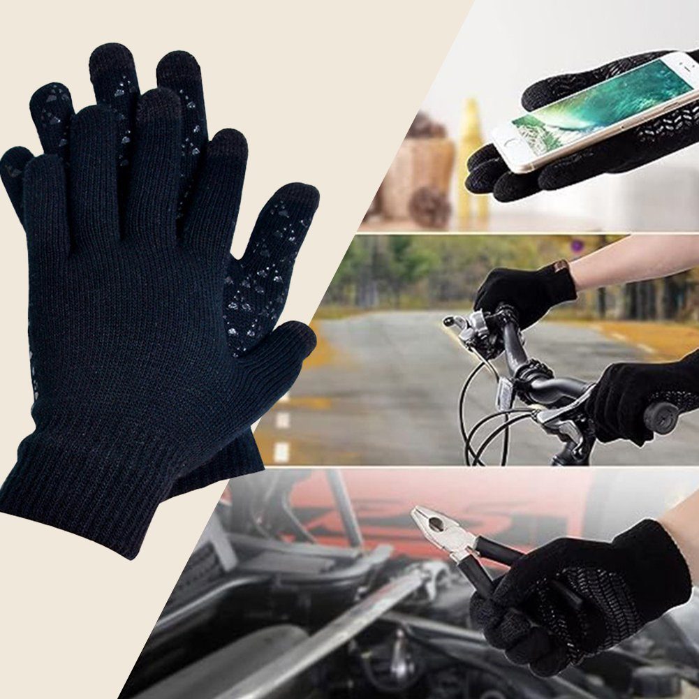 Winter Touchscreen-Strickhandschuhe, Blusmart deep Fahrradhandschuhe Verdickte cerulean Verschleißfeste