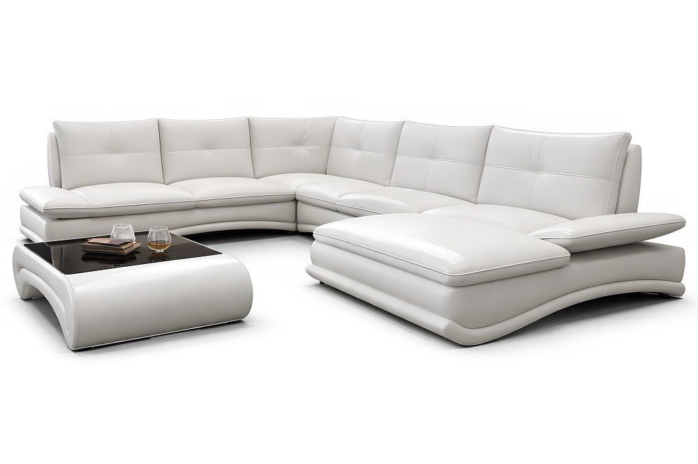 JVmoebel Ecksofa Elegantes Ledersofa in U-Form für modernes Wohnen, 1 Teile, Made in Europa