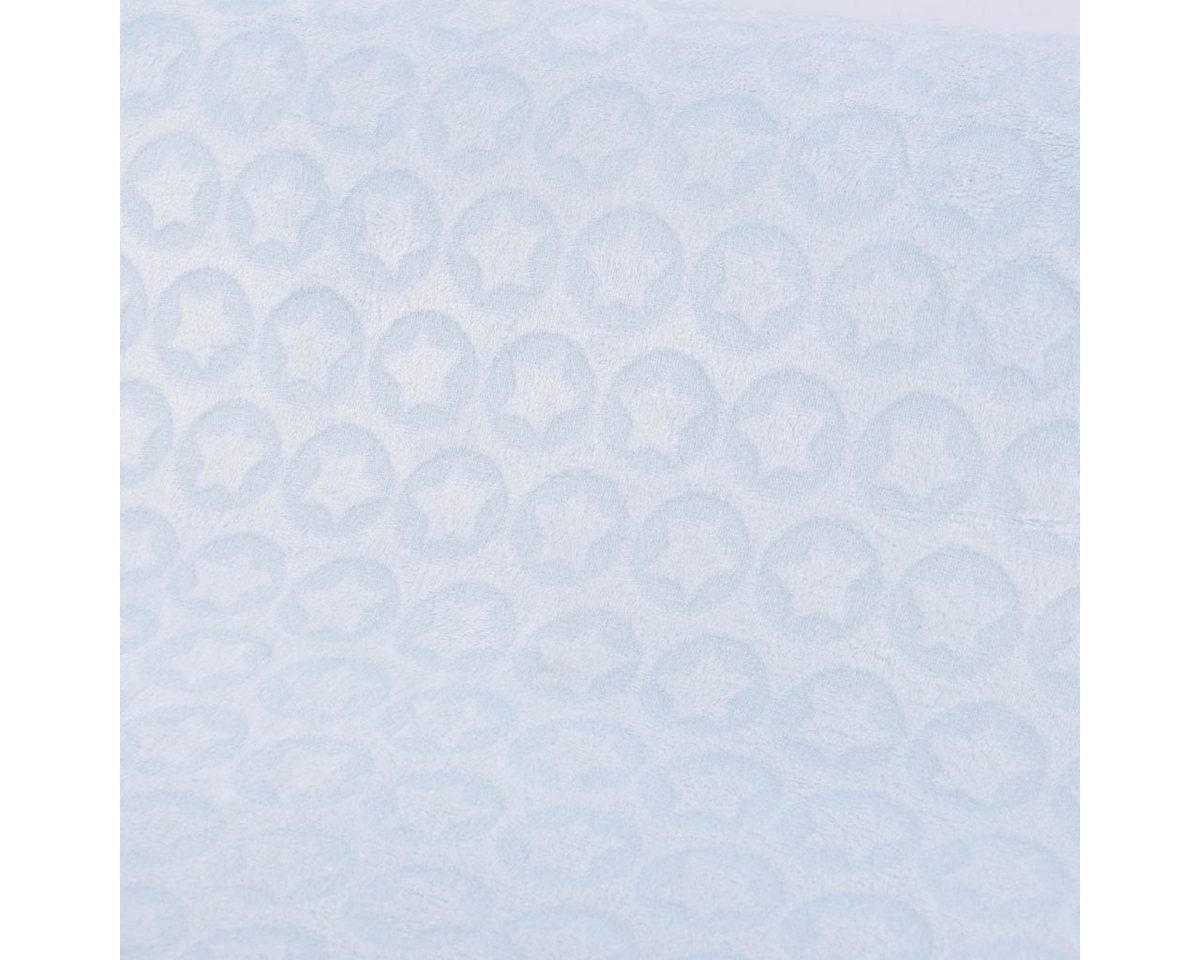 Thumbnail - SCHÖNER LEBEN. Stoff Wellness Fleece Relief Sterne einfarbig hellblau 1,5m Breite, pflegeleicht