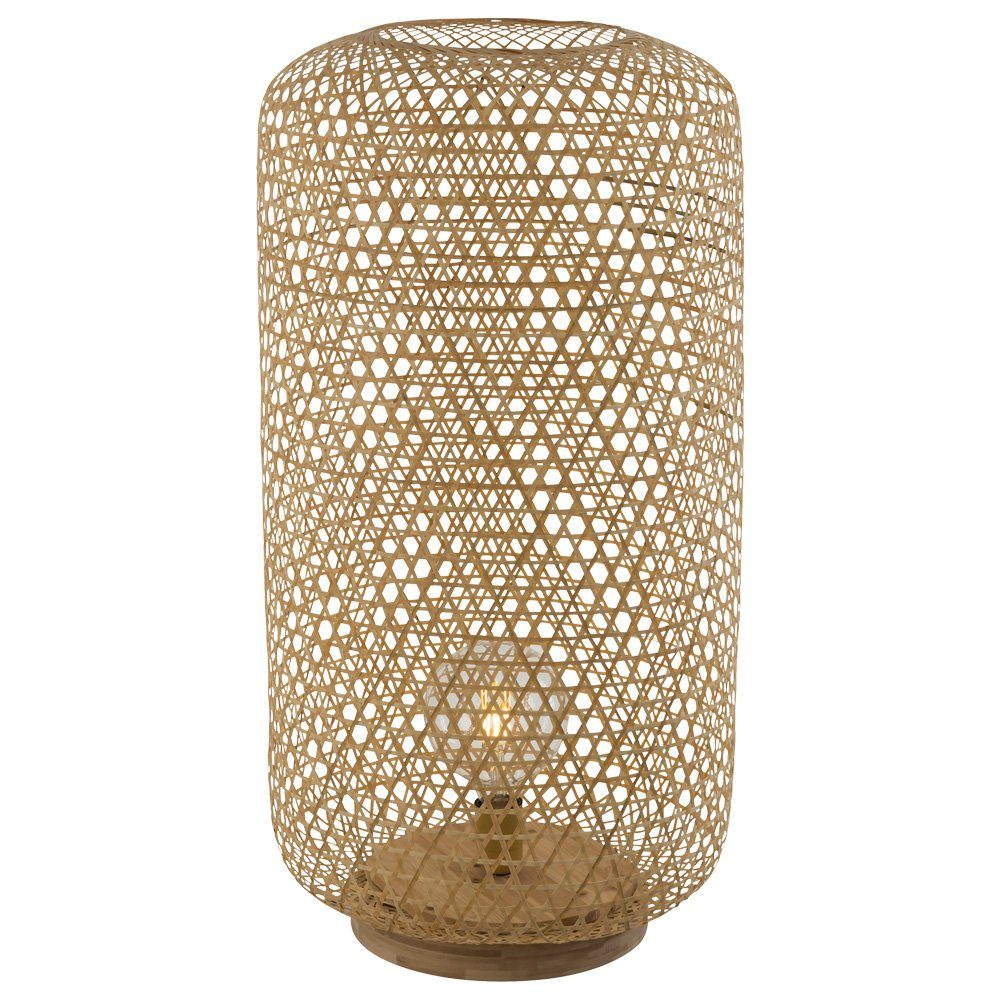 etc-shop Dekolicht, Leuchtmittel Bambus Stehlampe Schlafzimmerleuchte Schirm H nicht 77 Boho-Stil cm Natur inklusive