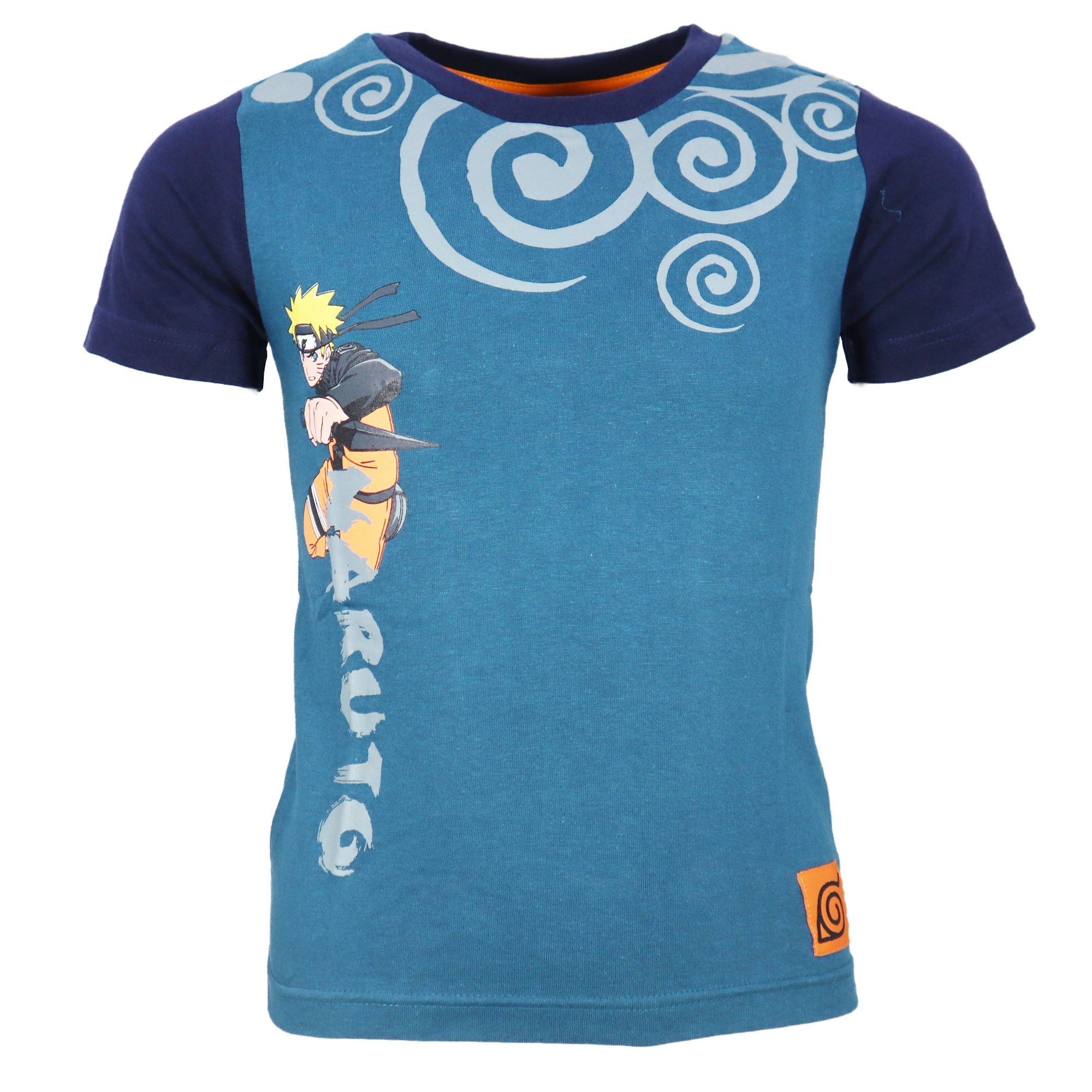 Naruto Print-Shirt Anime Naruto Shippuden Kinder Jungen T-Shirt Kurzarm Shirt Gr. 104 bis 140 Blau