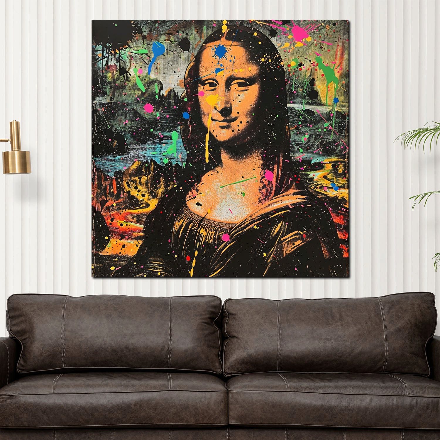 Artedinoi Leinwandbild Mona in bunter Pop Art Leinwandbild Wandbild Kunstdruck XL Wanddeko, Mona Lisa, bunt