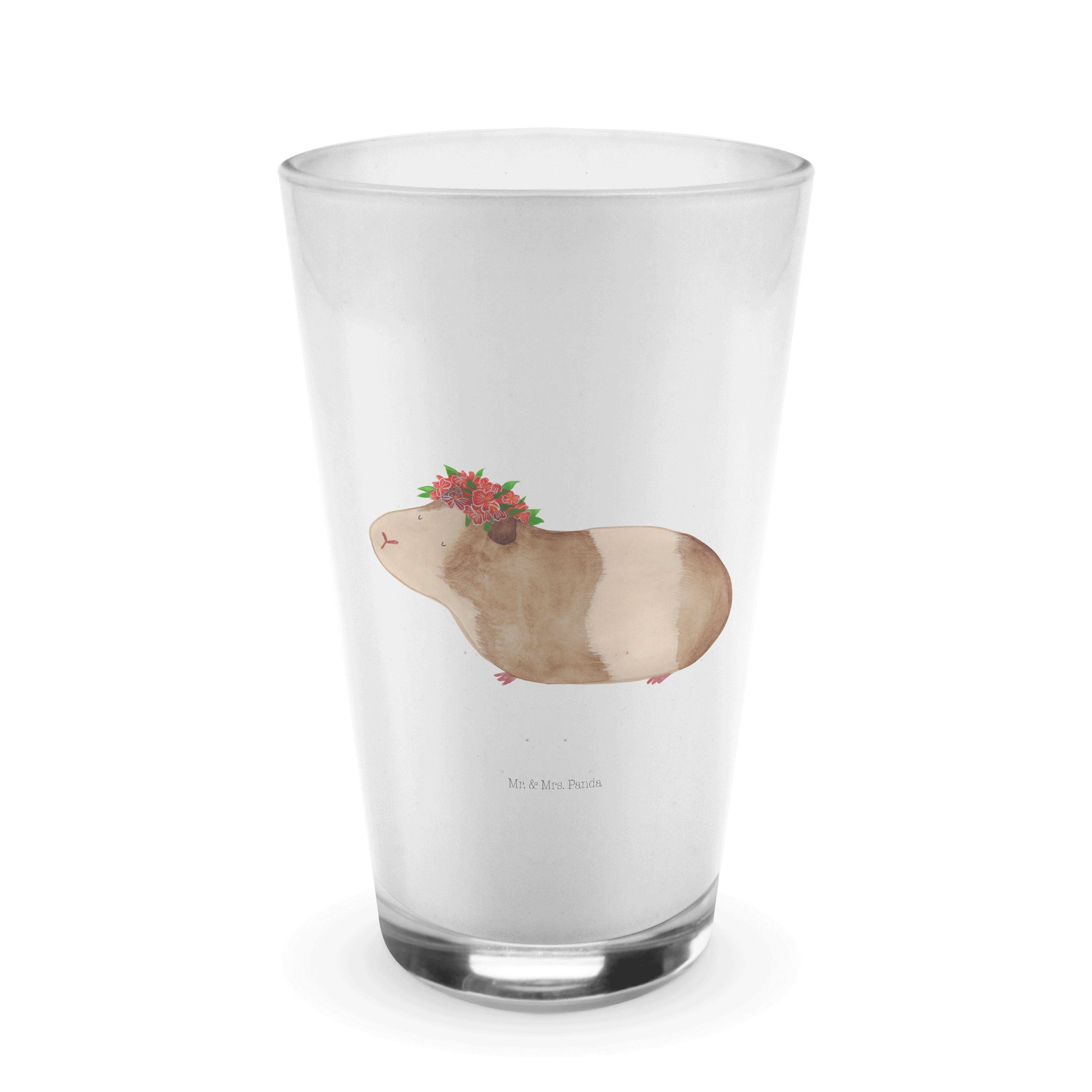 Mr. & Mrs. Panda Glas Meerschweinchen weise - Transparent - Geschenk, Tiere, Cappuccino Tas, Premium Glas